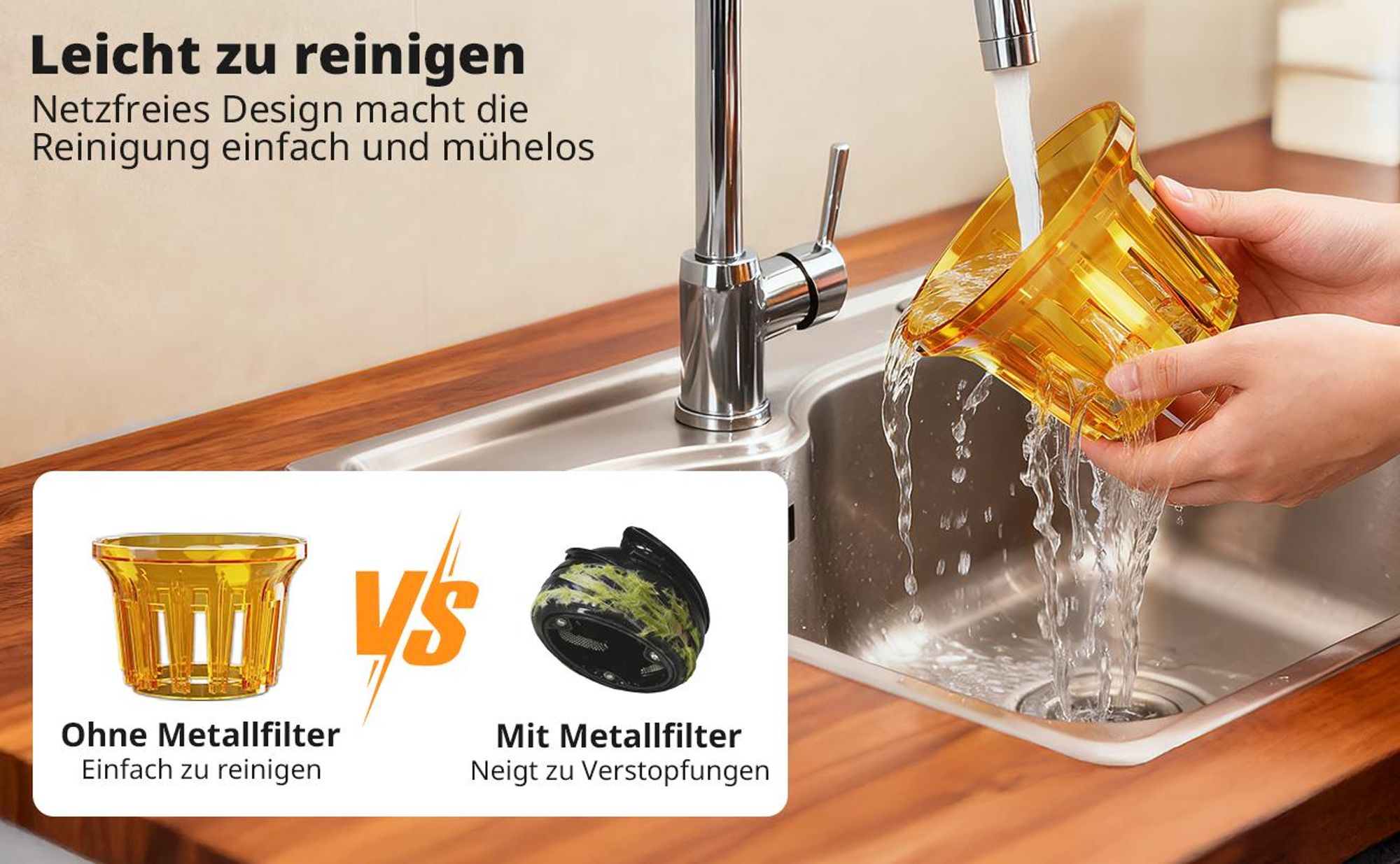 AIRMSEN Entsafter 300W, 140MM Öffnung, 2,1L Entsafter für Gemüse und Obst, Entsafter Slow Juicer mit Dreifachem Filter, Schwarz