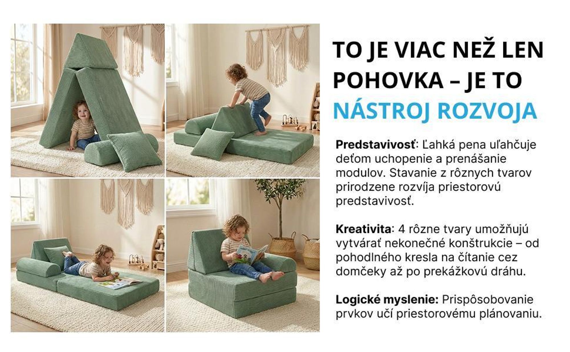 pohovka gauč kreslo detská hranie kocky penové menčester rozkladacia