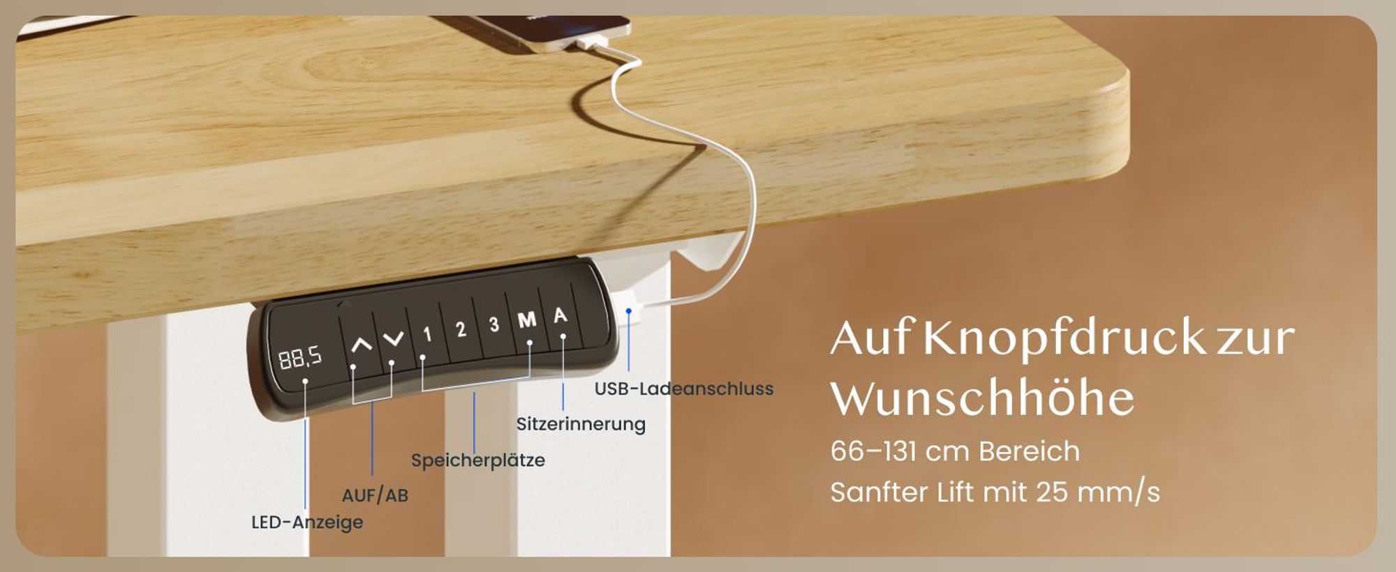 FLEXISPOT E6Q Elektrisch Höhenverstellbarer Schreibtisch, 4-Bein Schreibtischgestell, 250KG Traglast, Doppelmotor, USB-Anschluss & Sitzerinnerung Weiß