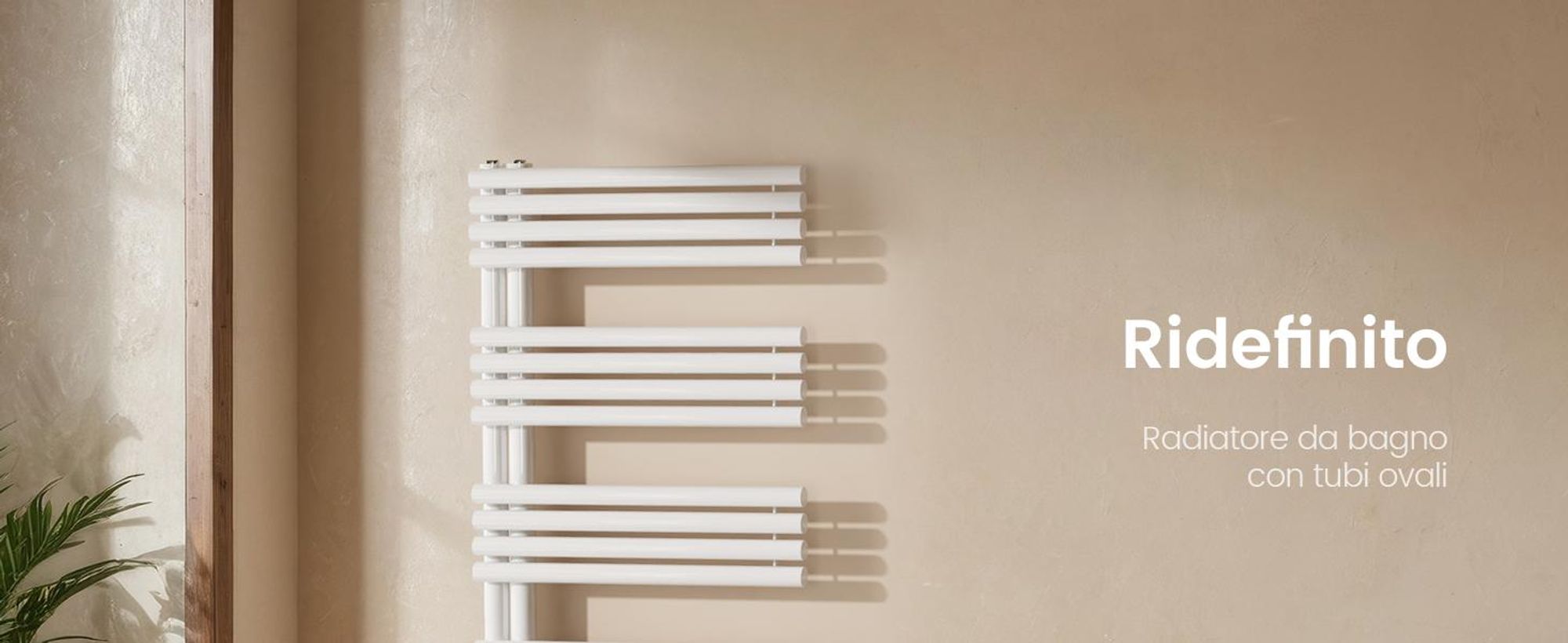 EMKE Radiatore da bagno con attacco laterale Tubo tondo bianco Scaldasalviette 126,5 x 60 cm 776 W  Scaldasalviette da bagno per funzionamento con acqua calda Montaggio a parete senza resistenza elettrica