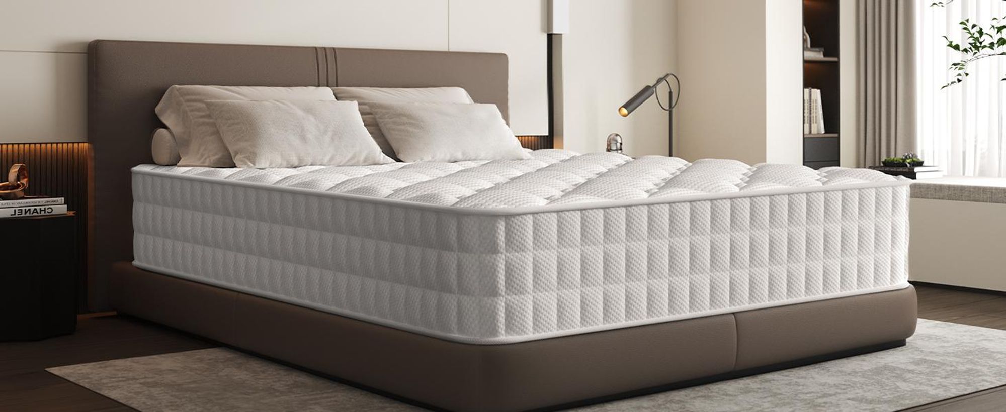 Hiazurm Matratze 140x200 cm, 7-Zonen Federkernmatratze mit Spannbettlaken, Höhe 22cm, H3, Taschenfederkernmatratze, Premium Taschenfederkern
