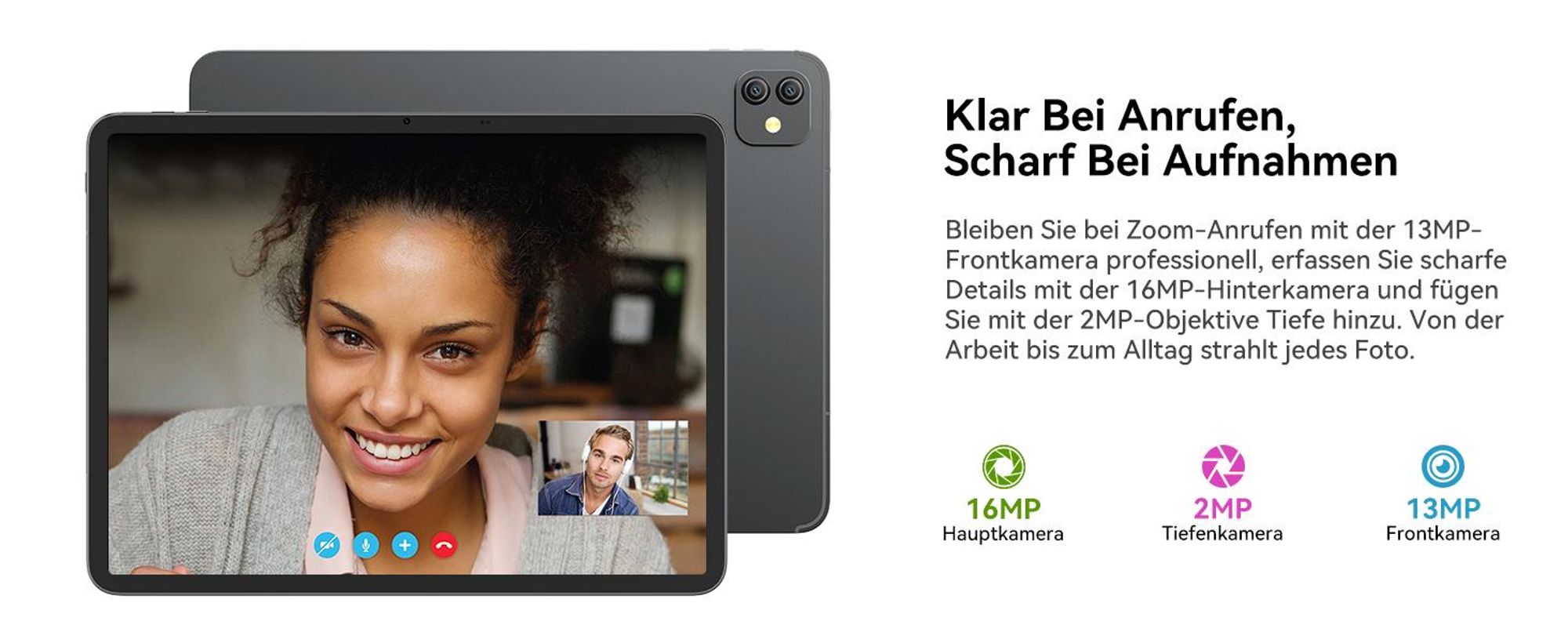Blackview Link 8 Tablet 12.7", 2K+ IPS Display, 90Hz, Android 15, Gemini AI, 18(6+12)GB RAM+256GB ROM+2TB TF, 8400mAh, PC Mode, Gemini AI