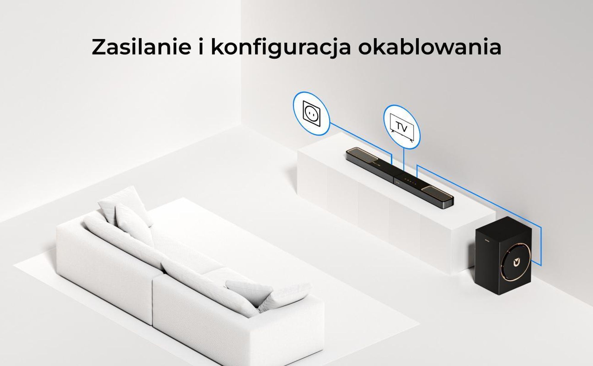 ULTIMEA 3.1.2-kanałowy soundbar z Dolby Atmos, system surround do telewizora z 6,5-calowym subwooferem, Bluetooth 5.4, HDMI eARC, 360W, Skywave F30 Boom