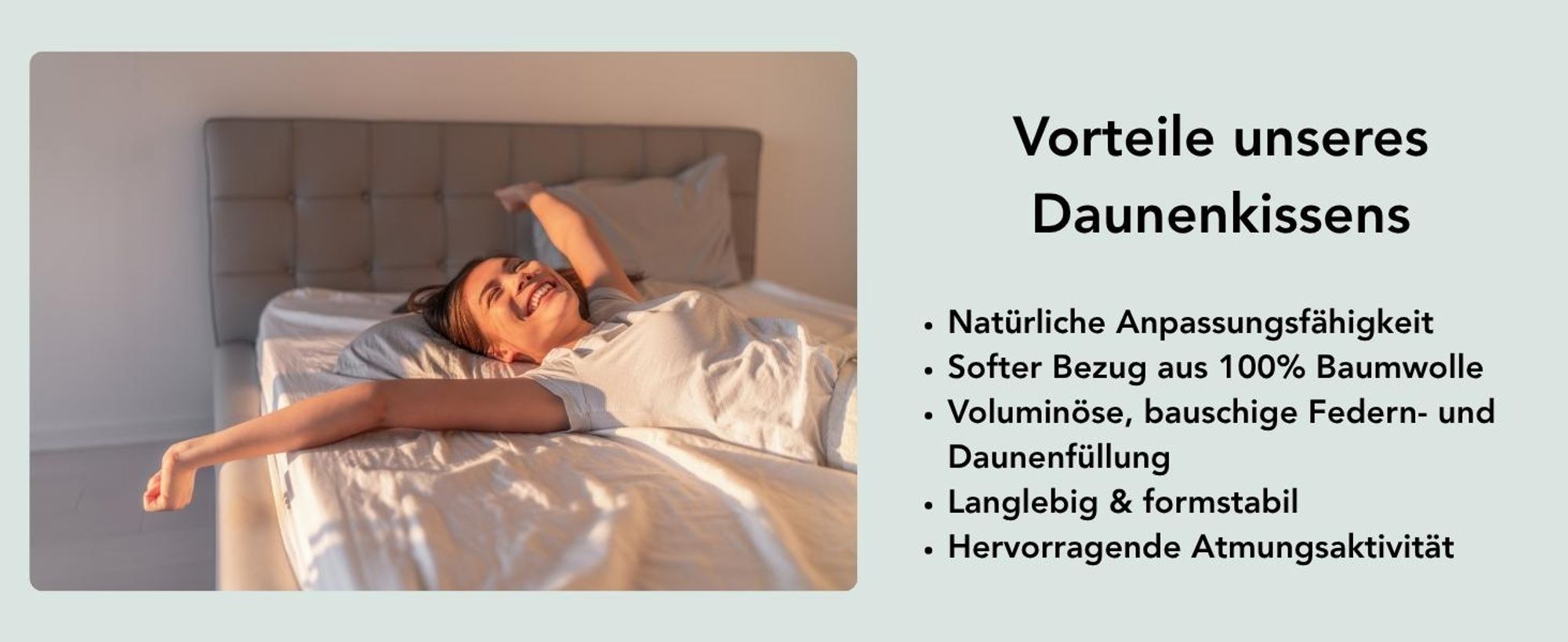 Premium Daunen Kopfkissen | 40 x 80 cm | XDREAM Daunenkissen