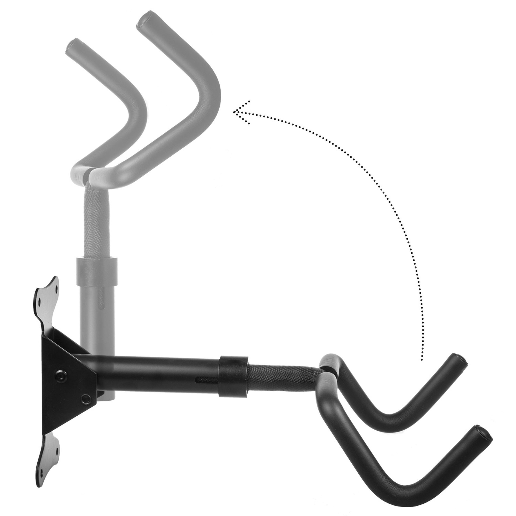 2x Maclean Fahrrad-Wandhalterung horizontal Stahl max. Belastung 30kg MC-431