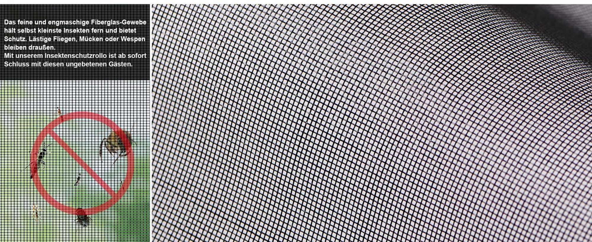 Fliegengitter Rollo Fenster 96x100cm weiß JALOUSIESCOUT
