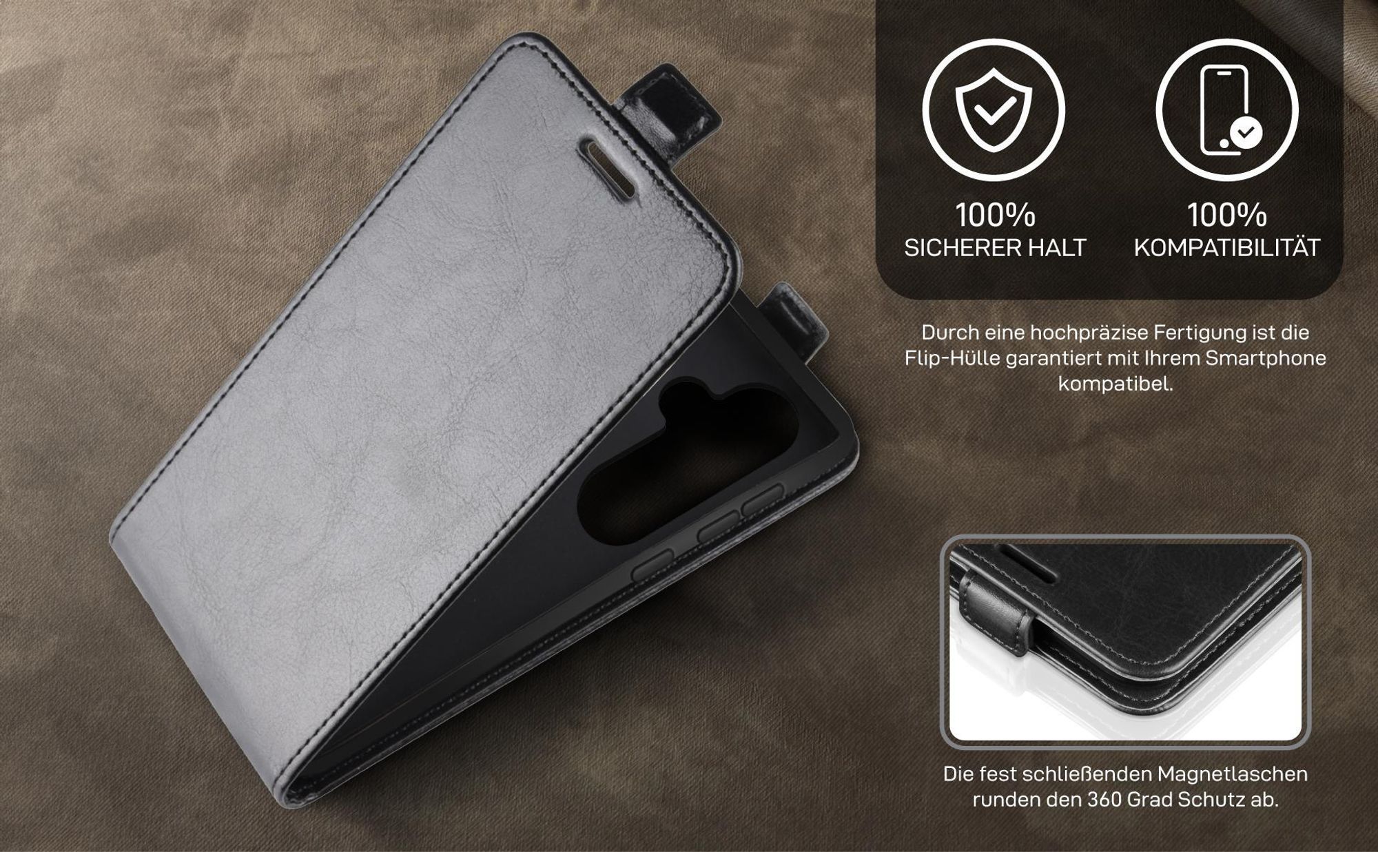 Smartphone Case in Schwarz für Samsung Galaxy A17 / A17 5G mit Magnetlasche
