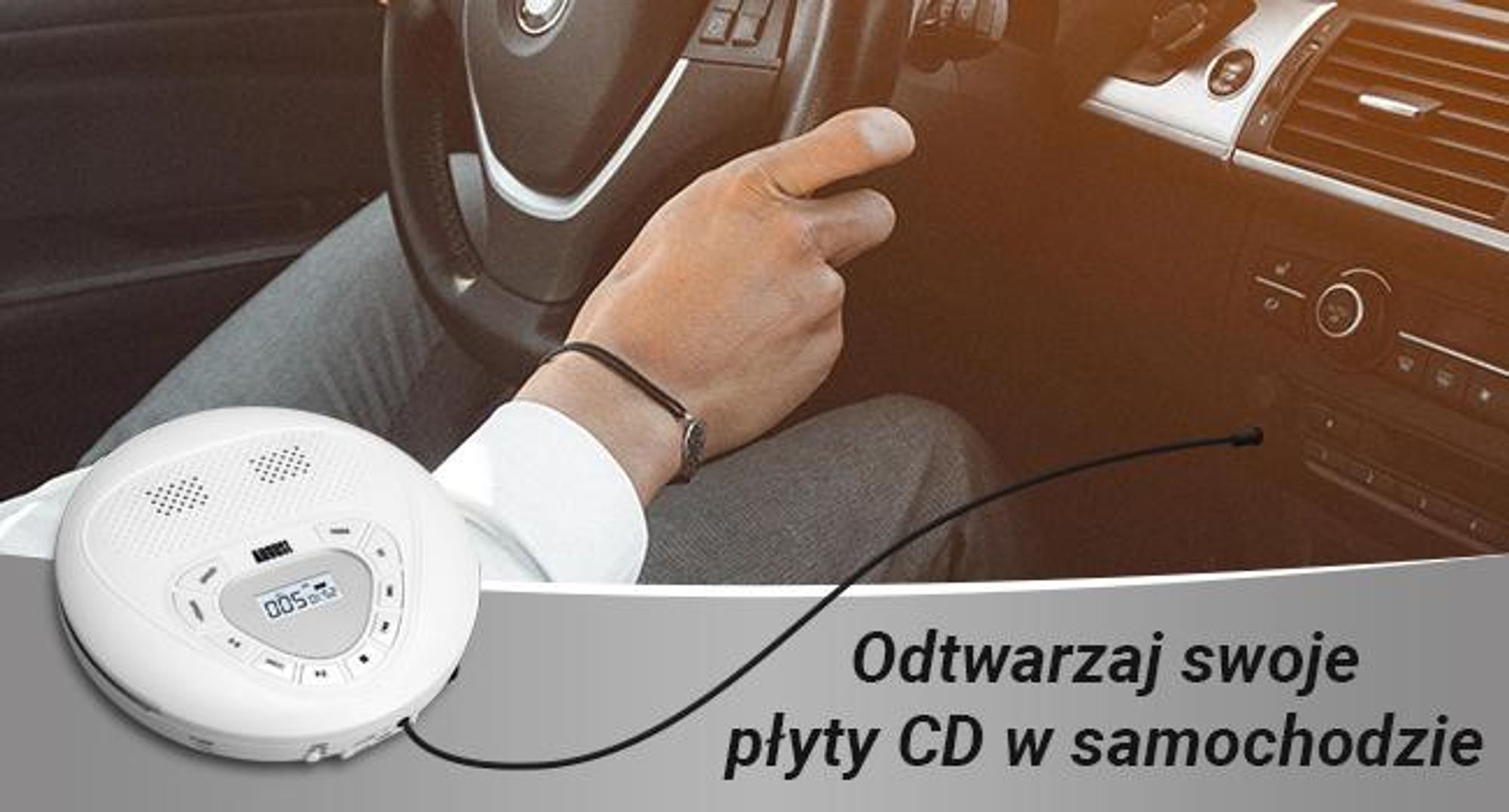 Przenośny odtwarzacz CD z wbudowanymi głośnikami i wejściem AUX – August SE10W