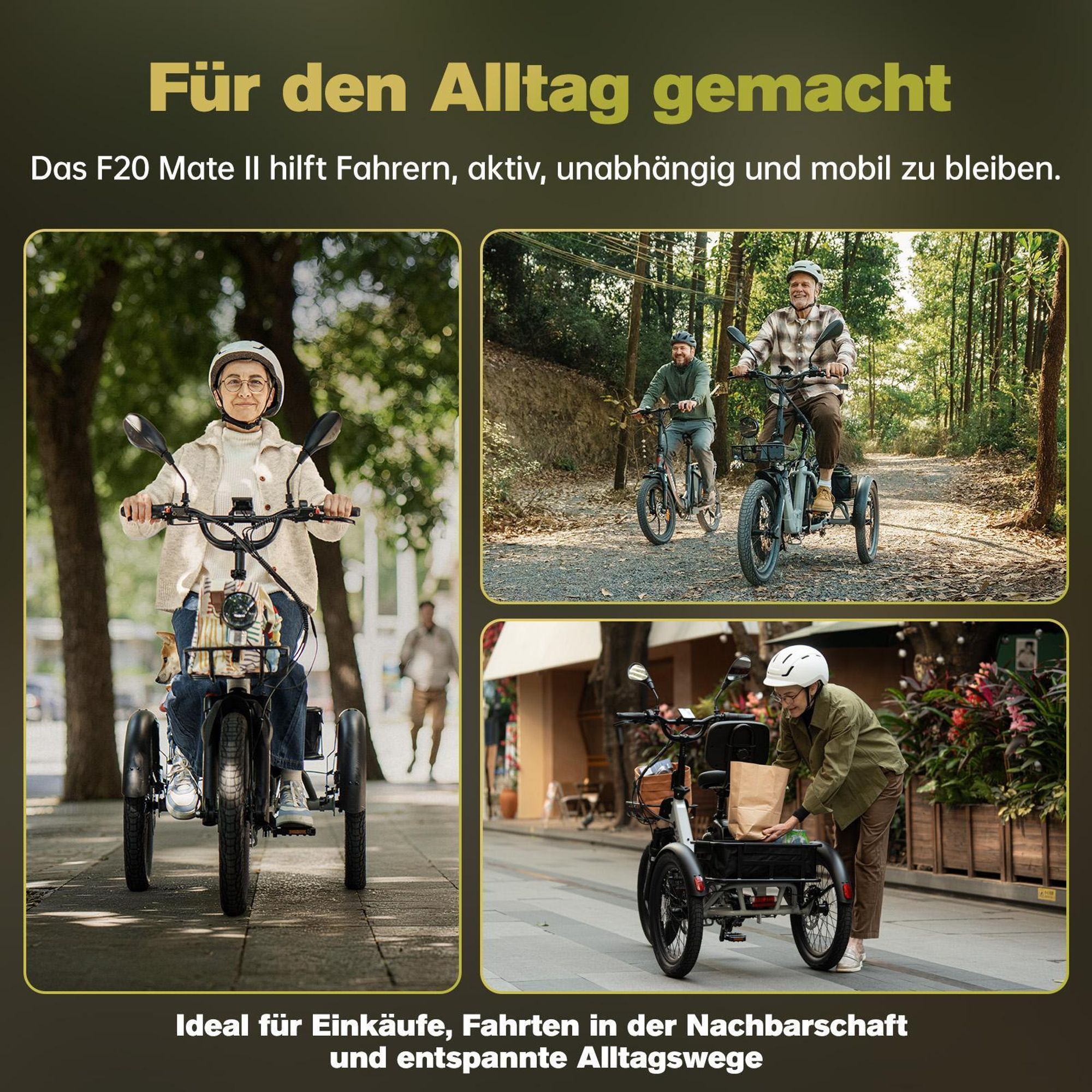 Elektrofahrrad FAFREES F20 Mate II - Motor 250W Akku 48V25AH 20" Reifen Hydraulische Scheibenbremse - Olivgrün