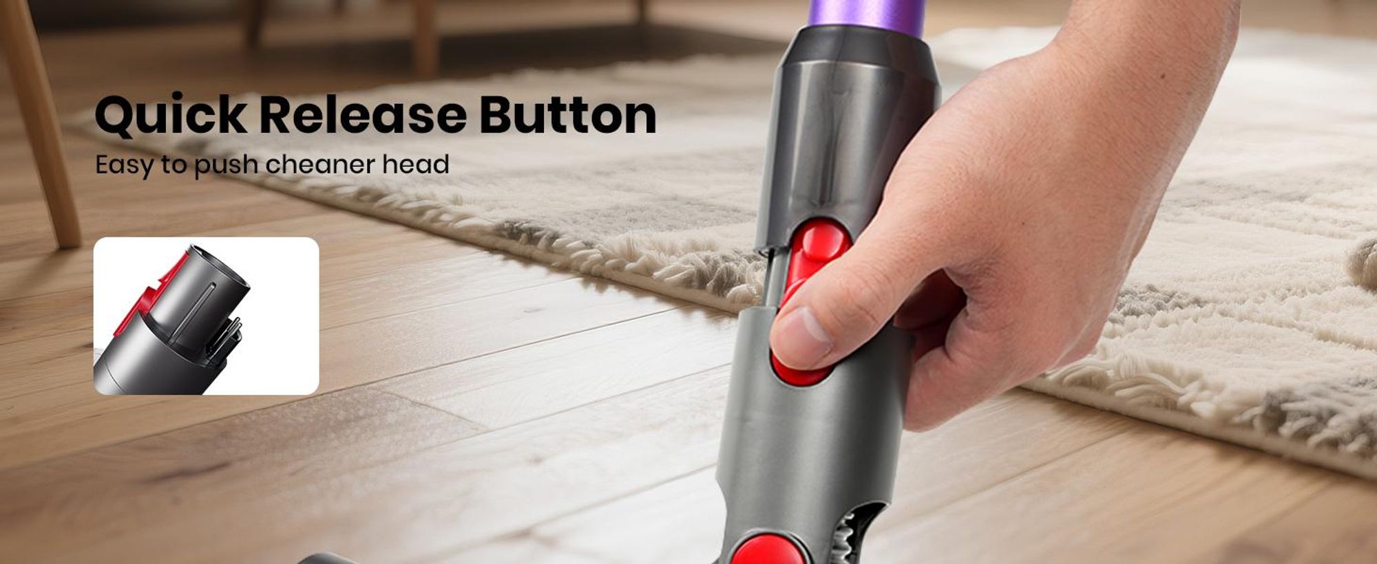 Bürste Kompatibel für Dyson V7,V8,V10,V11,V15 Staubsauger, Elektrobürste mit 2 Direktantrieb, mit Laser-LED, für Hartboden und KurzflorigeTeppiche