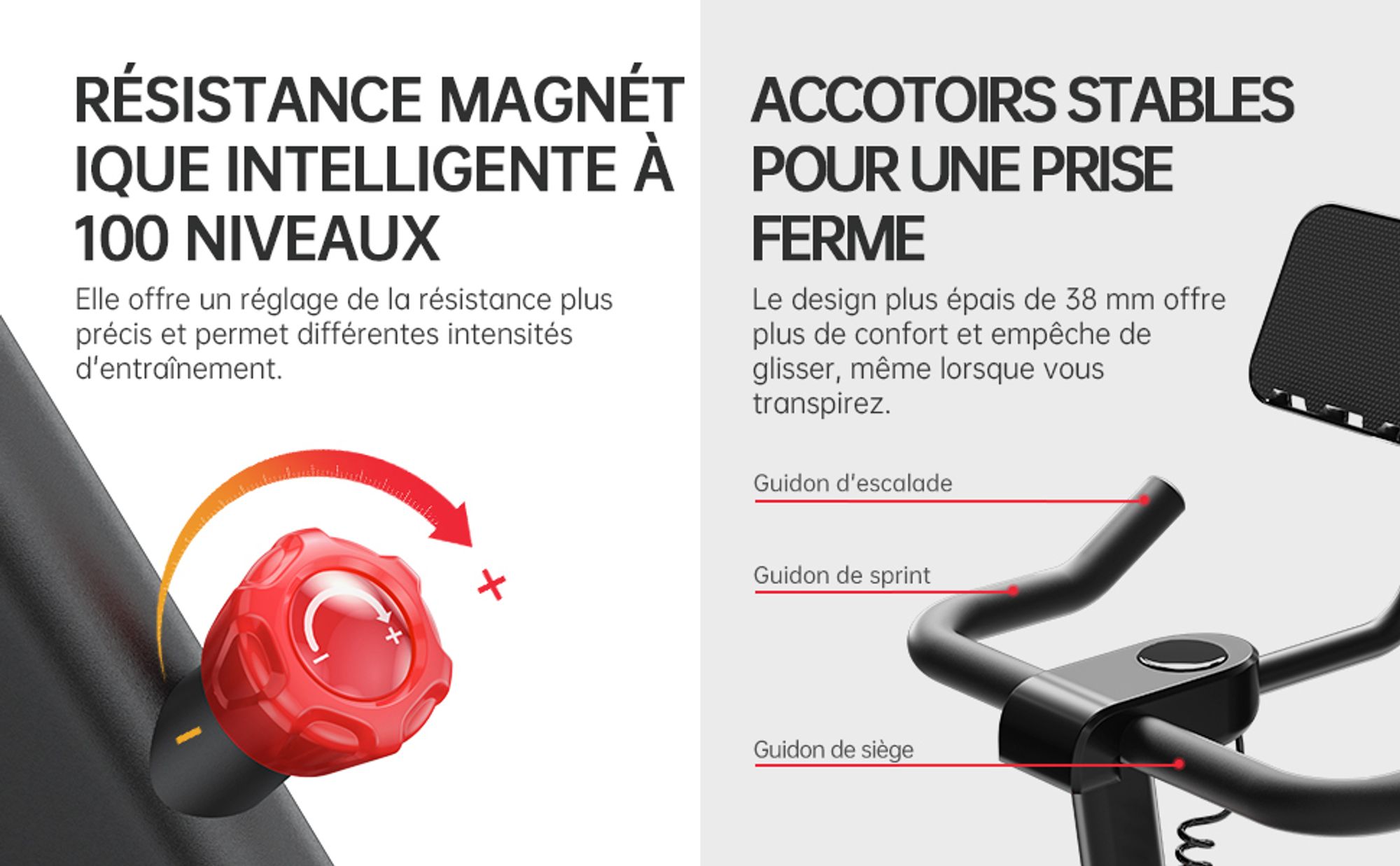 JASPORT C3 – vélo d’appartement connecté, résistance magnétique, silencieux, volant 7,5kg, app avec cours vidéo à la demande