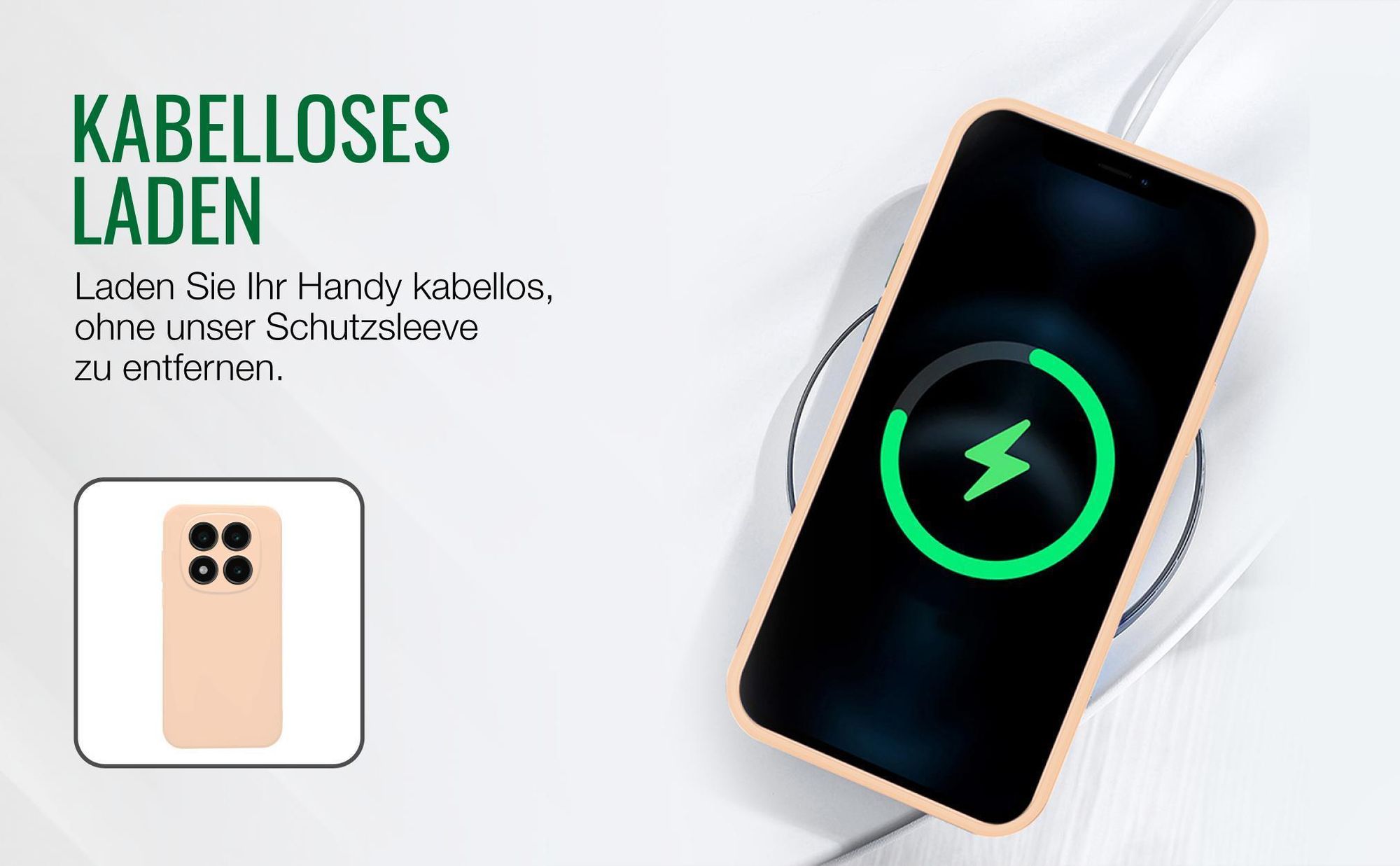 Kabelloses Laden mit Handysleeve in Rosa für Xiaomi Redmi Note 14 Pro möglich