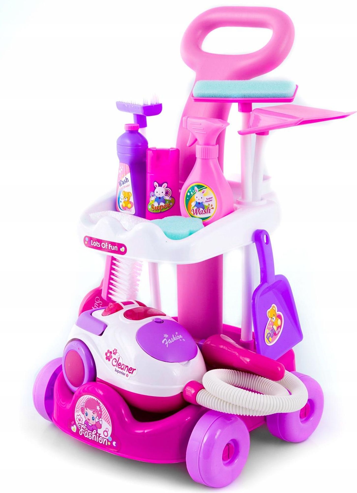 Kinderplay Putzwagen mit Staubsauger und Zubehör