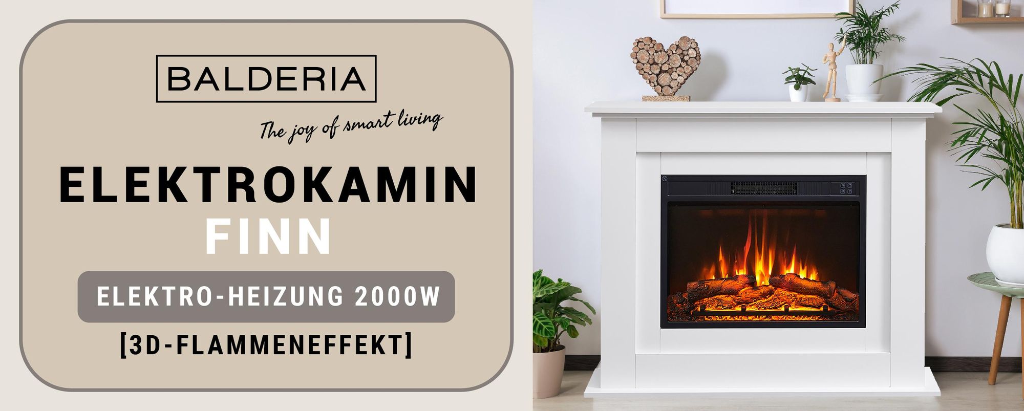 Elektrokamin BALDERIA Finn - Standkamin - Weiß