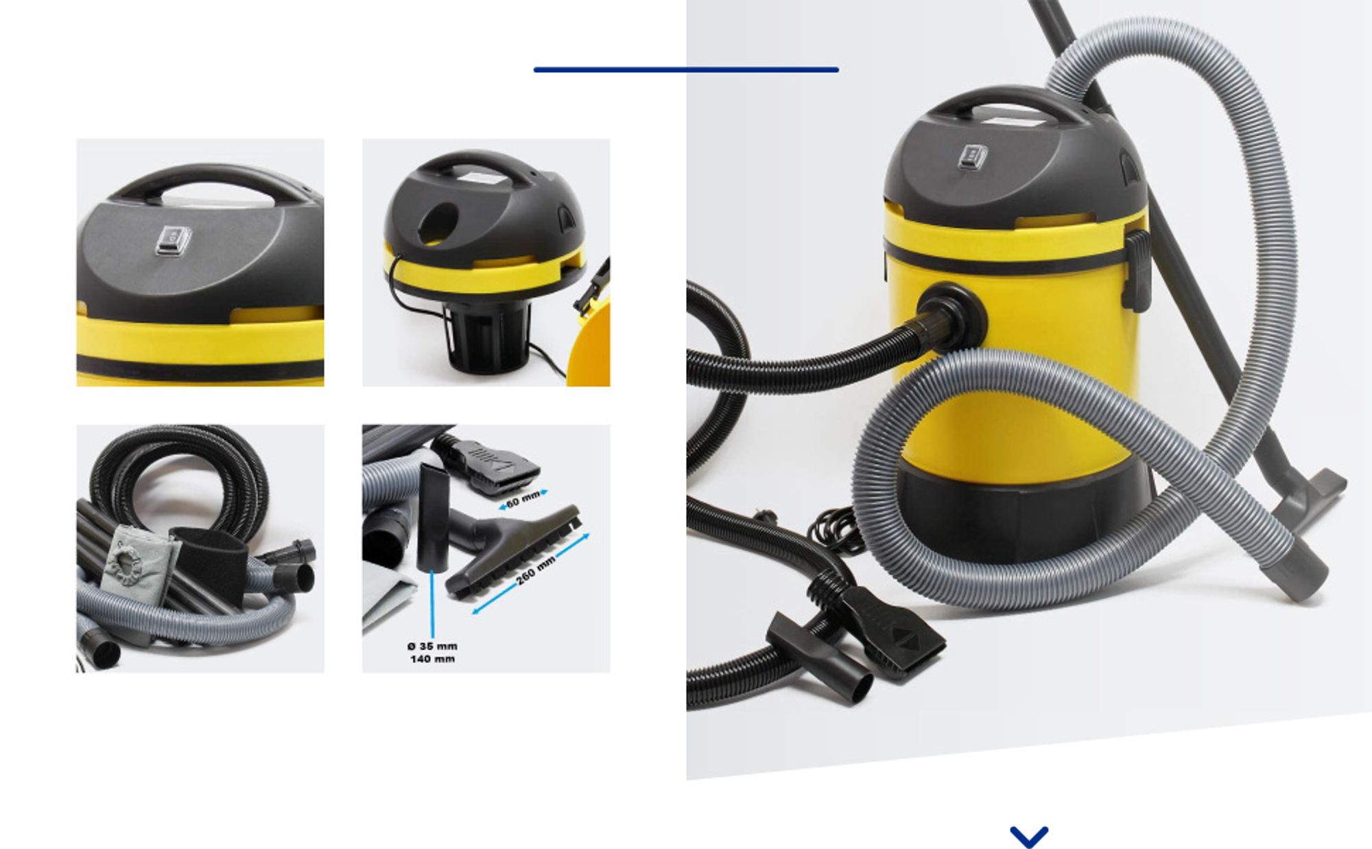 Wiltec Teichsauger 1400 W, 30 L Füllmenge, mit 2 Schläuchen, Poolsauger Schlammsauger Teichschlammsauger Nass Trocken Sauger mit Entleerungsautomatik