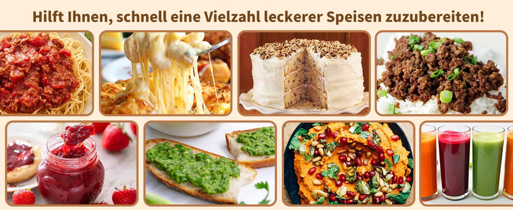 Aigostar Fleischwolf Zerkleinerer küche elektrisch, Multizerkleinerer für Fleisch, 500W, 2 Geschwindigkeiten, 4 Edelstahlklingen