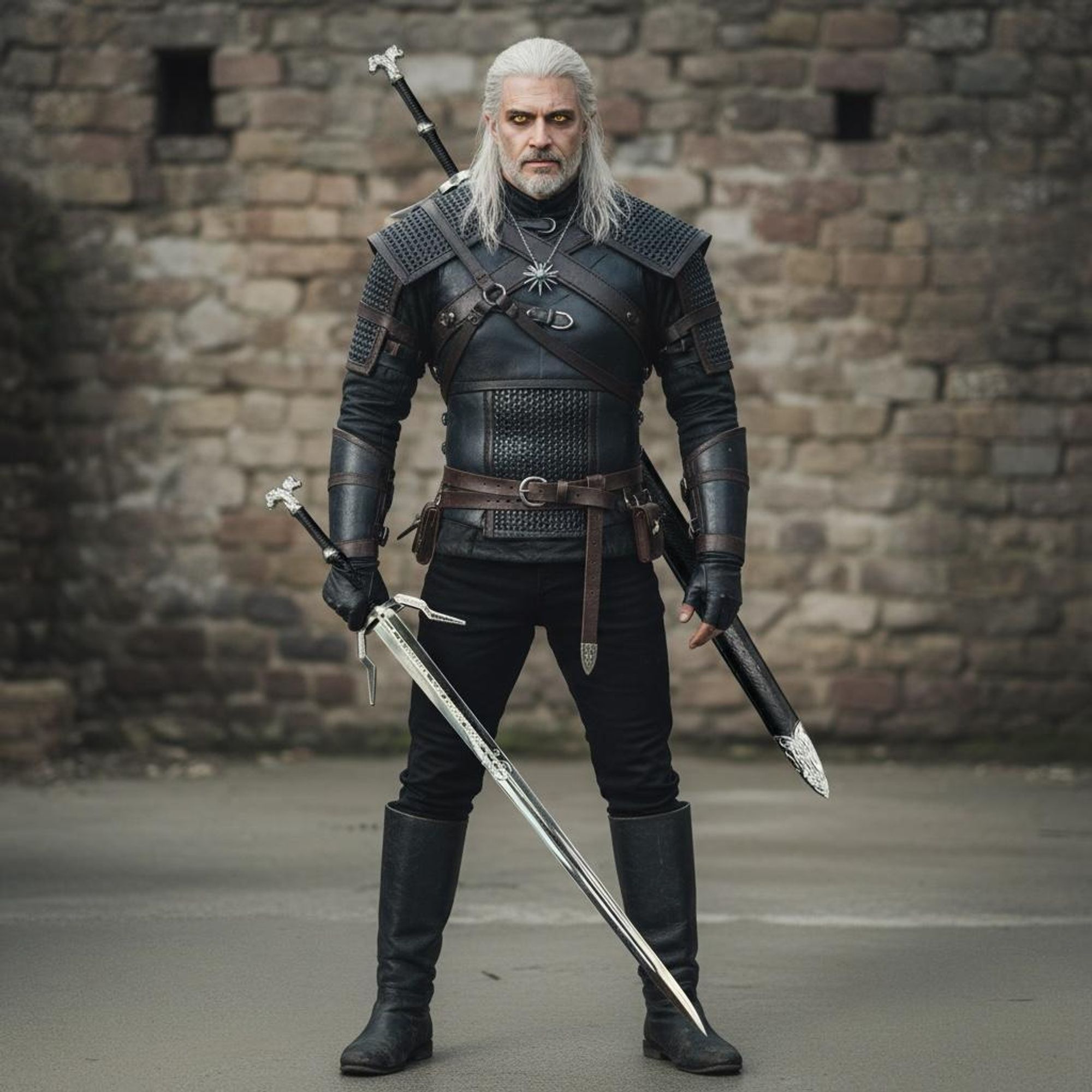 Geralt Mini Brieföffner Schwert mit Scheide 22 cm – Geshenk Fantasy inspiriert, Metall, Ständer & Geschenkbox KW1040