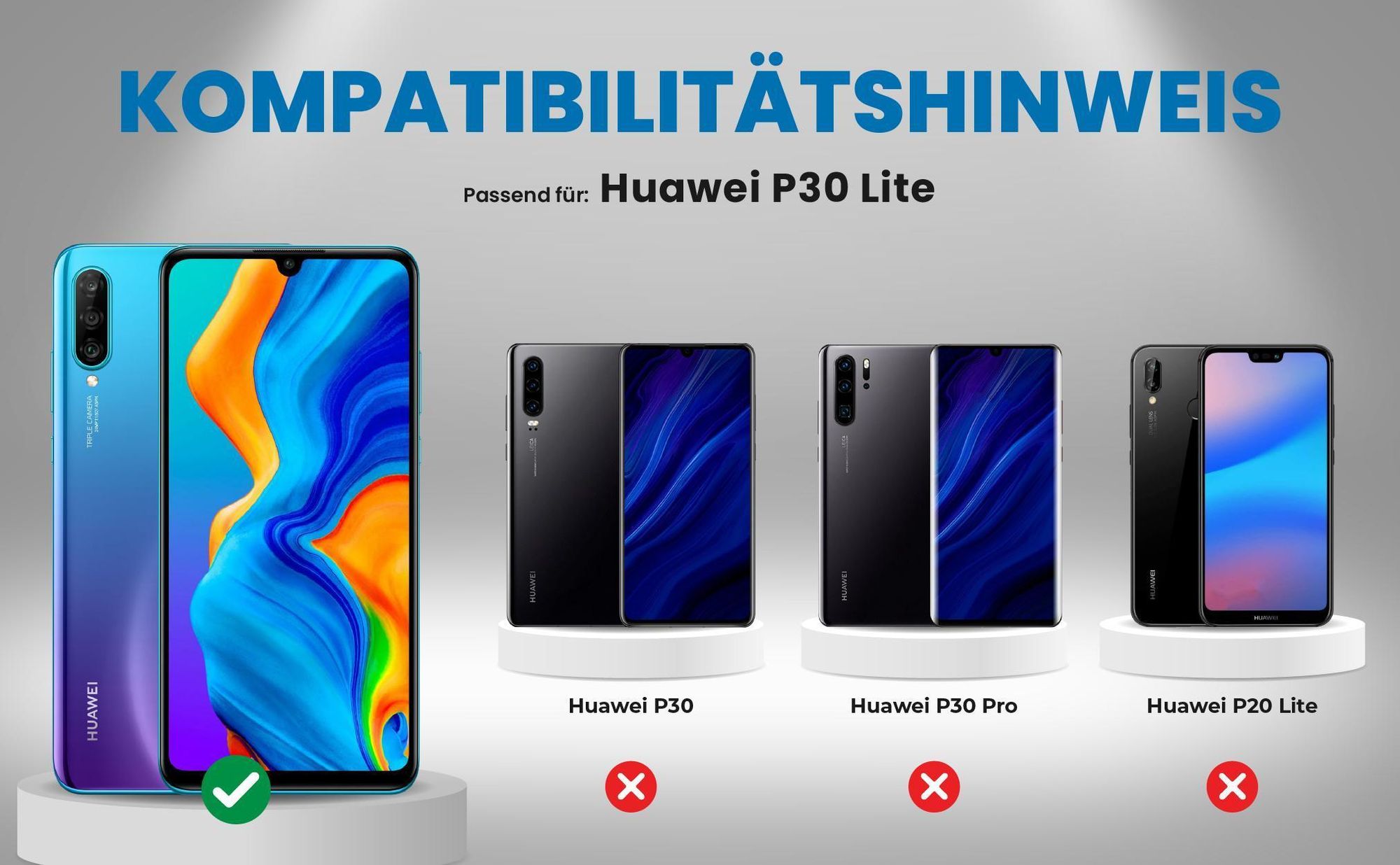 Kompatibilitätshinweise Hülle für Huawei P30 Lite