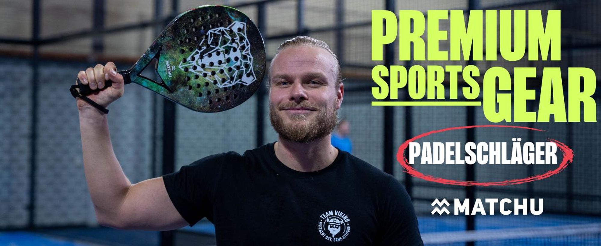 Matchu Sports Padel Schläger Bear inkl. Padeltasche - Schwarz mit farbigem Aufdruck 100% Carbon-Rahmen für Erwachsene - Startspieler/Verteidiger