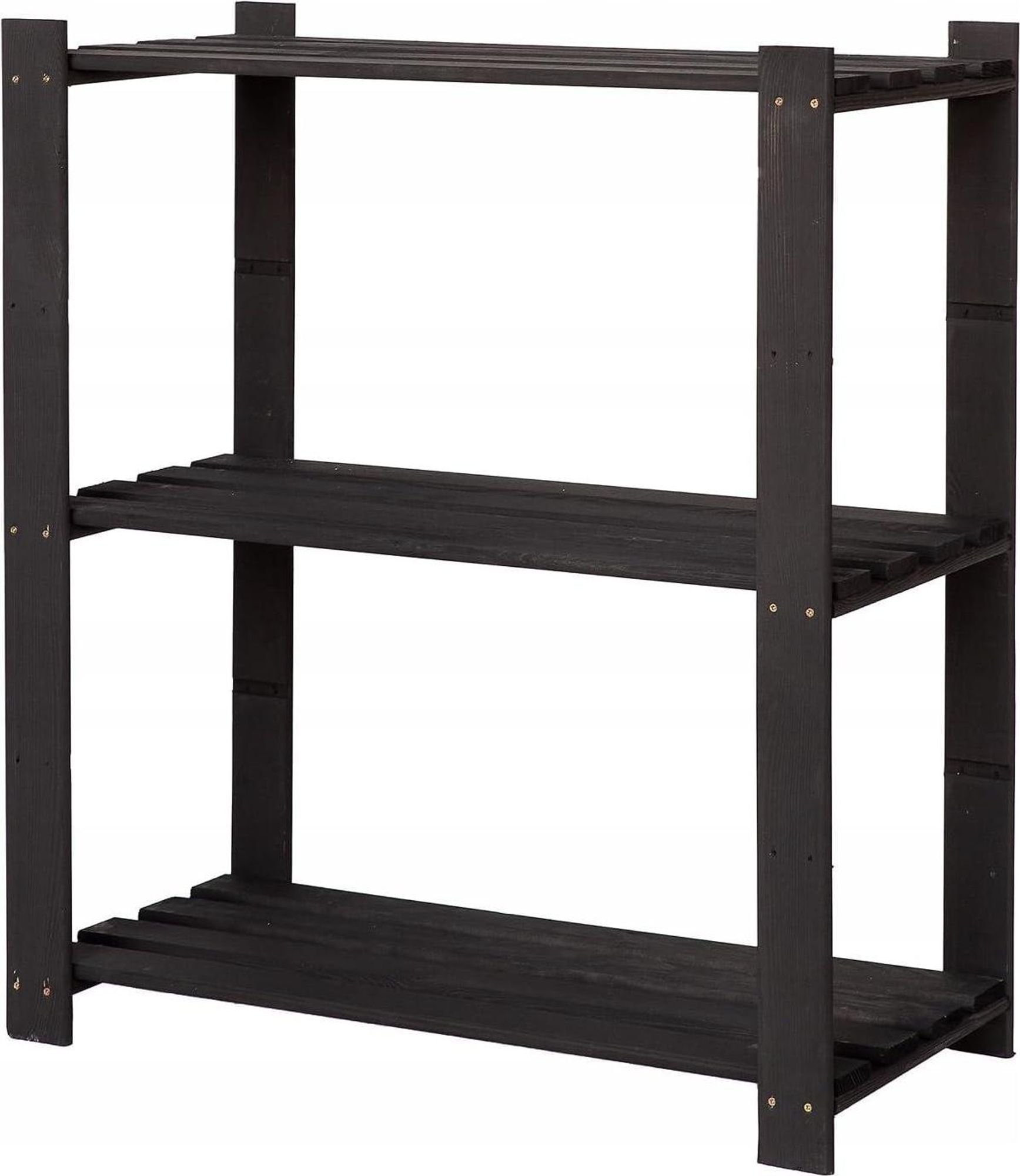 STOLMAK Schuhregale mit 3 Böden Massivholz Braun Kiefernholz 80x90x38 cm (BxHxT) Holzregal Schuhschrank Schuhablage