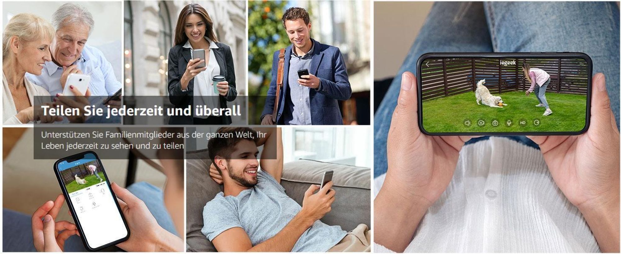 2K Überwachungskamera Aussen WiFi 5MP 360° PTZ Solar Kamera 30M Farbige Nachtsicht PIR Bewegungserkennung Alexa Kompatibel 4DBi WLAN-Antenne mit 64G