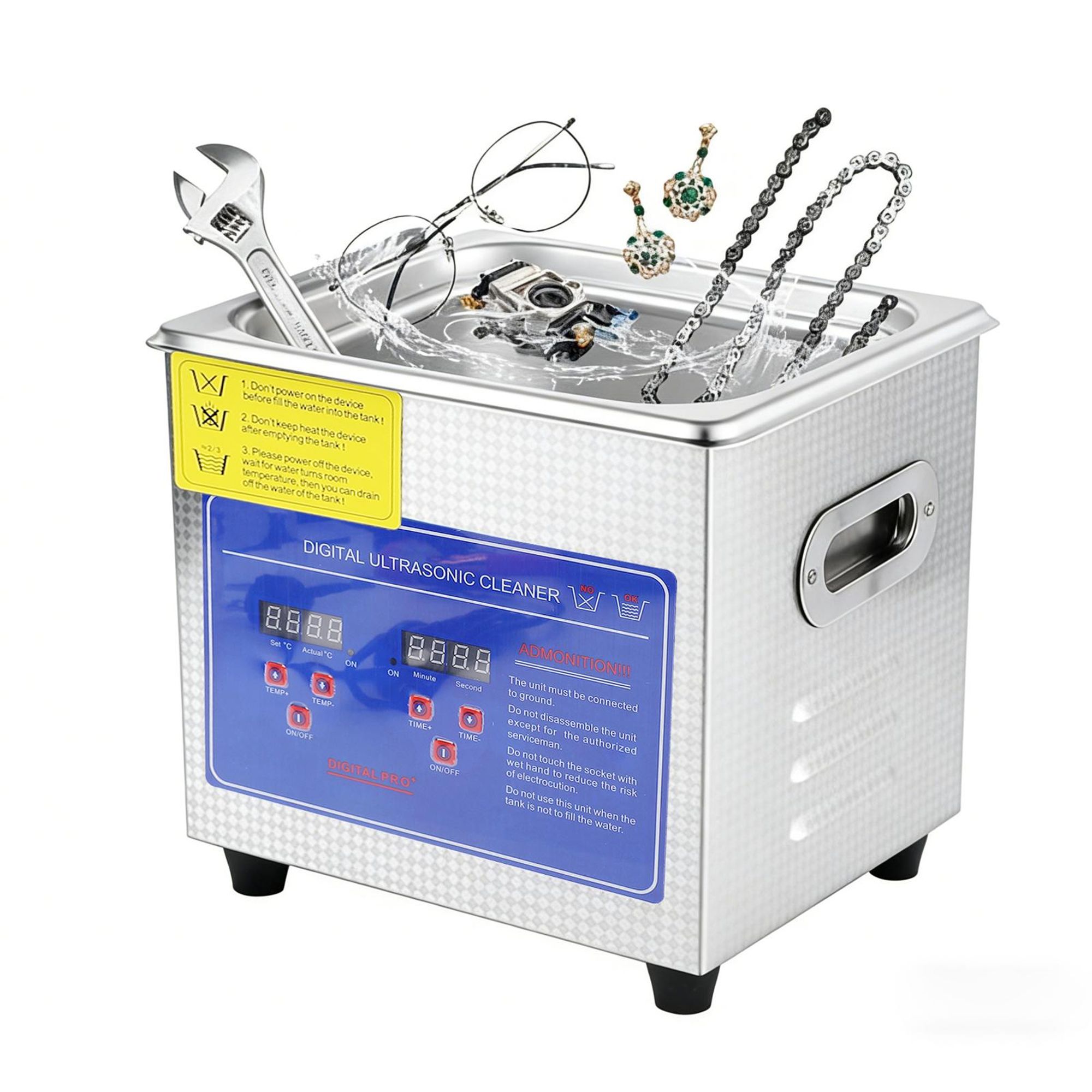 3L Ultraschallreinigungsgerät aus Edelstahl, mit digitaler Heizung und Timer, Dualer Leistungsmodus, Schmuckreinigung für gewerblichen Heimgebrauch