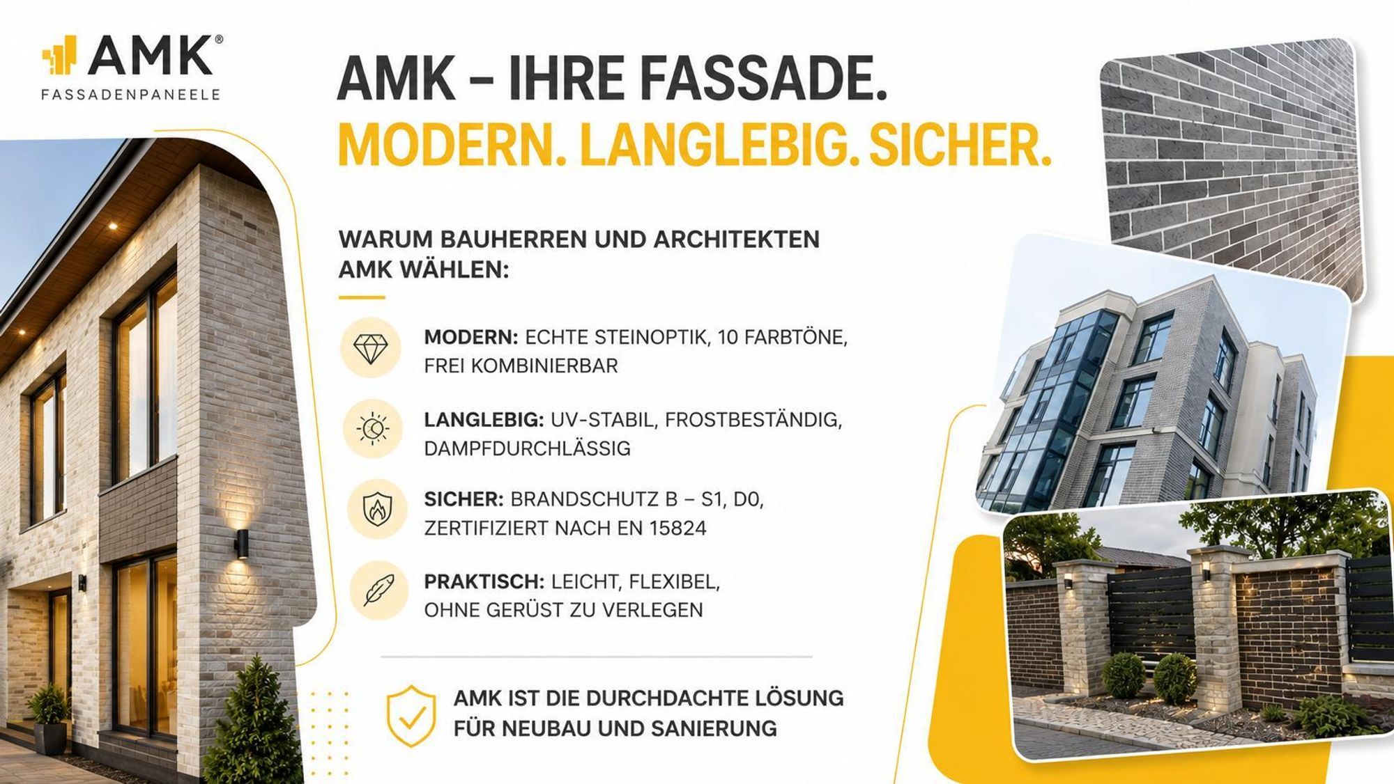 AMK – Ihre Fassade. Modern. Langlebig. Sicher.