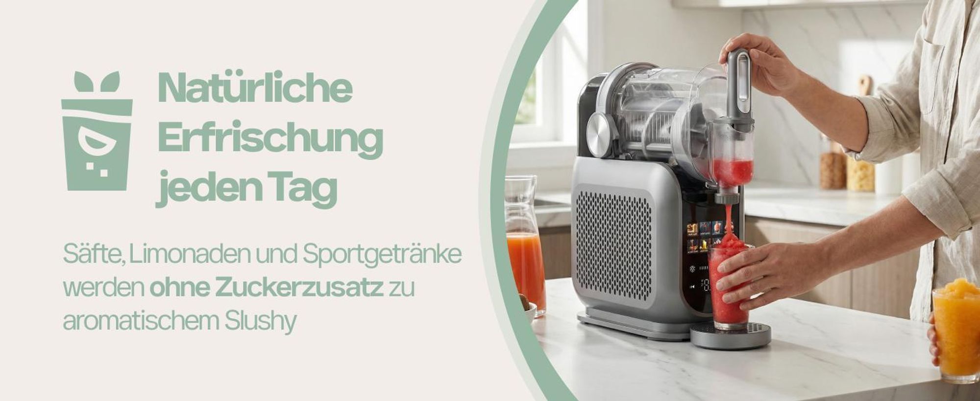 4Swiss SM026 SlushieMaster Eismaschine & Slush-Maker – 7in1 Profi-Gerät für Slushies, Frozen Cocktails, Softeis & Frappé, 1,8L Kapazität, Selbstreinig