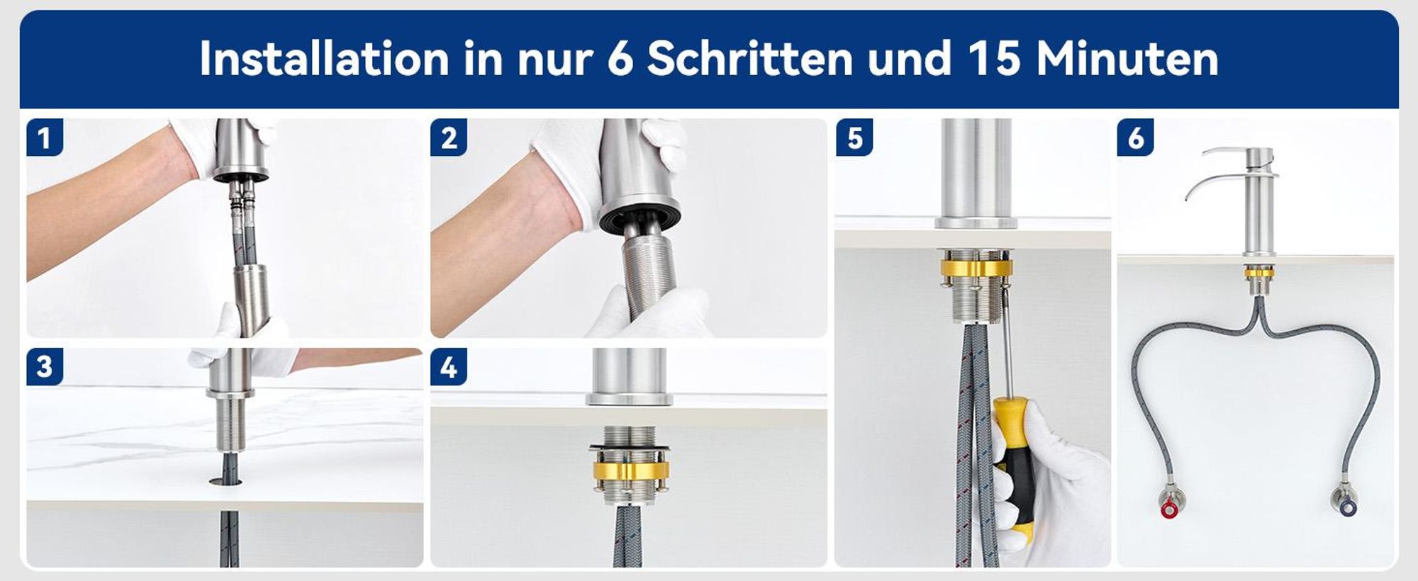 Wasserfall Waschtischarmatur, 304 Edelstahl Gebürstet, Bleifrei Kalt Warm, Cecipa, Badarmatur Mischbatterie, Wasserhahn Bad, Waschbeckenarmatur Silber