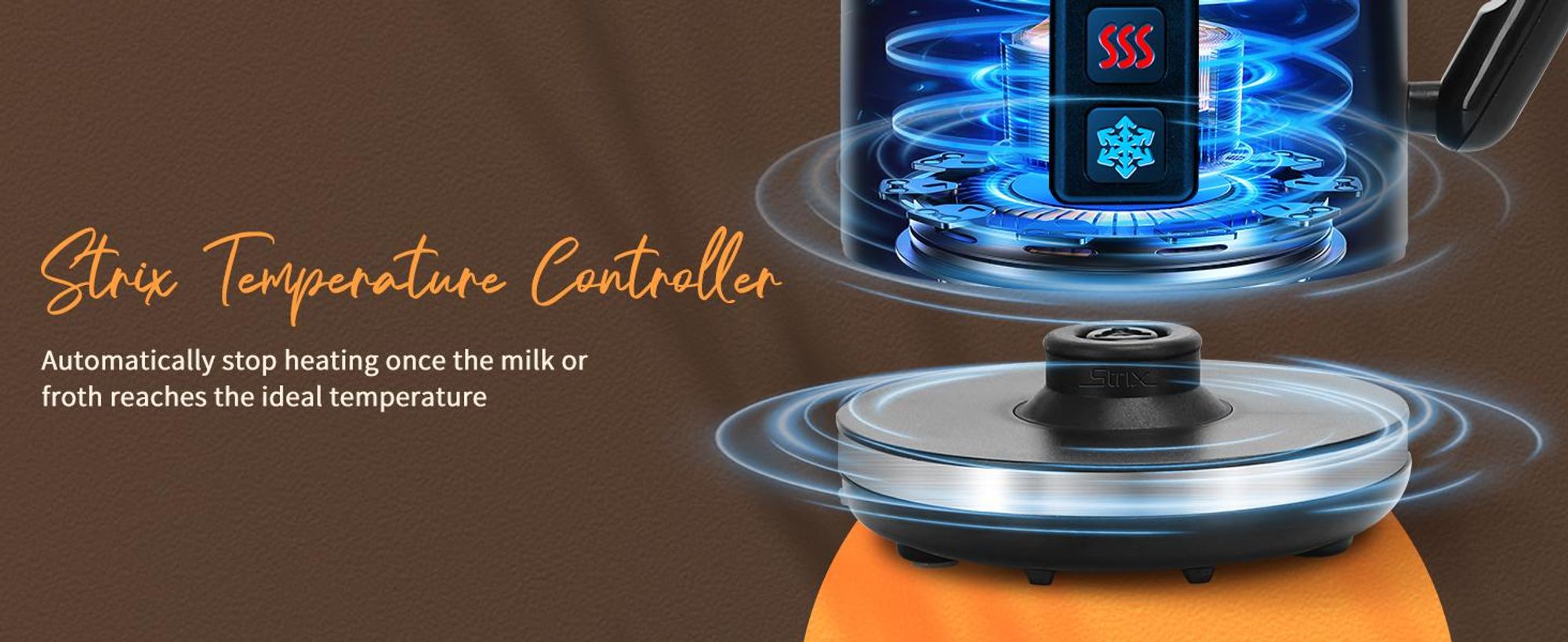 Aigostar - Milchaufschäumer Elektrisch mit 3 Modi, heißer & kalter Milchschaum, 500W, 240ml, Milch Frother für Cappuccino, Latte, Mokka, Macchiato