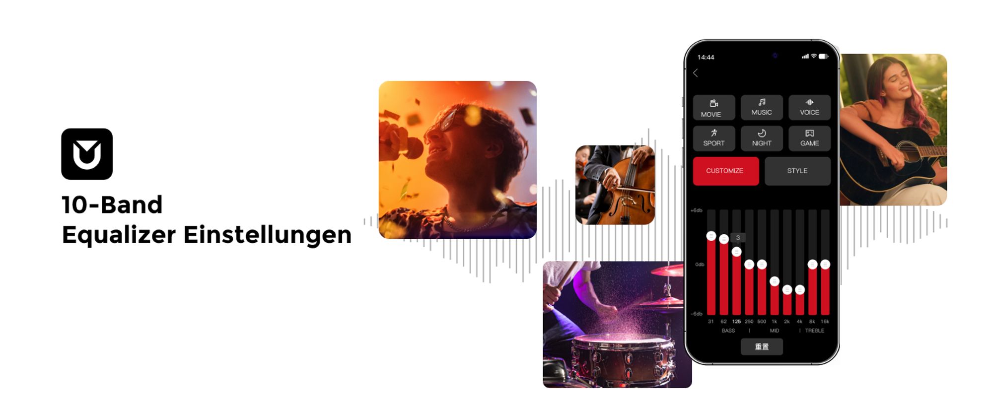 ULTIMEA 7.1ch Dolby Atmos Soundbar mit Subwoofer für TV, Surround Sound System für Heimkino, App Steuerung, 4 Surround Lautsprechern