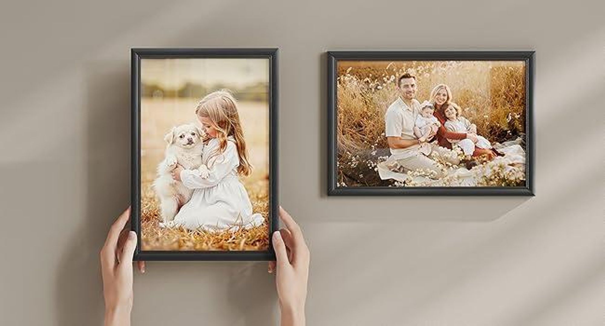 WOLTU 3er-Set Bilderrahmen Artos Stil Holz Rahmen Fotogalerie Glasscheibe, Schwarz, 15x20 cm