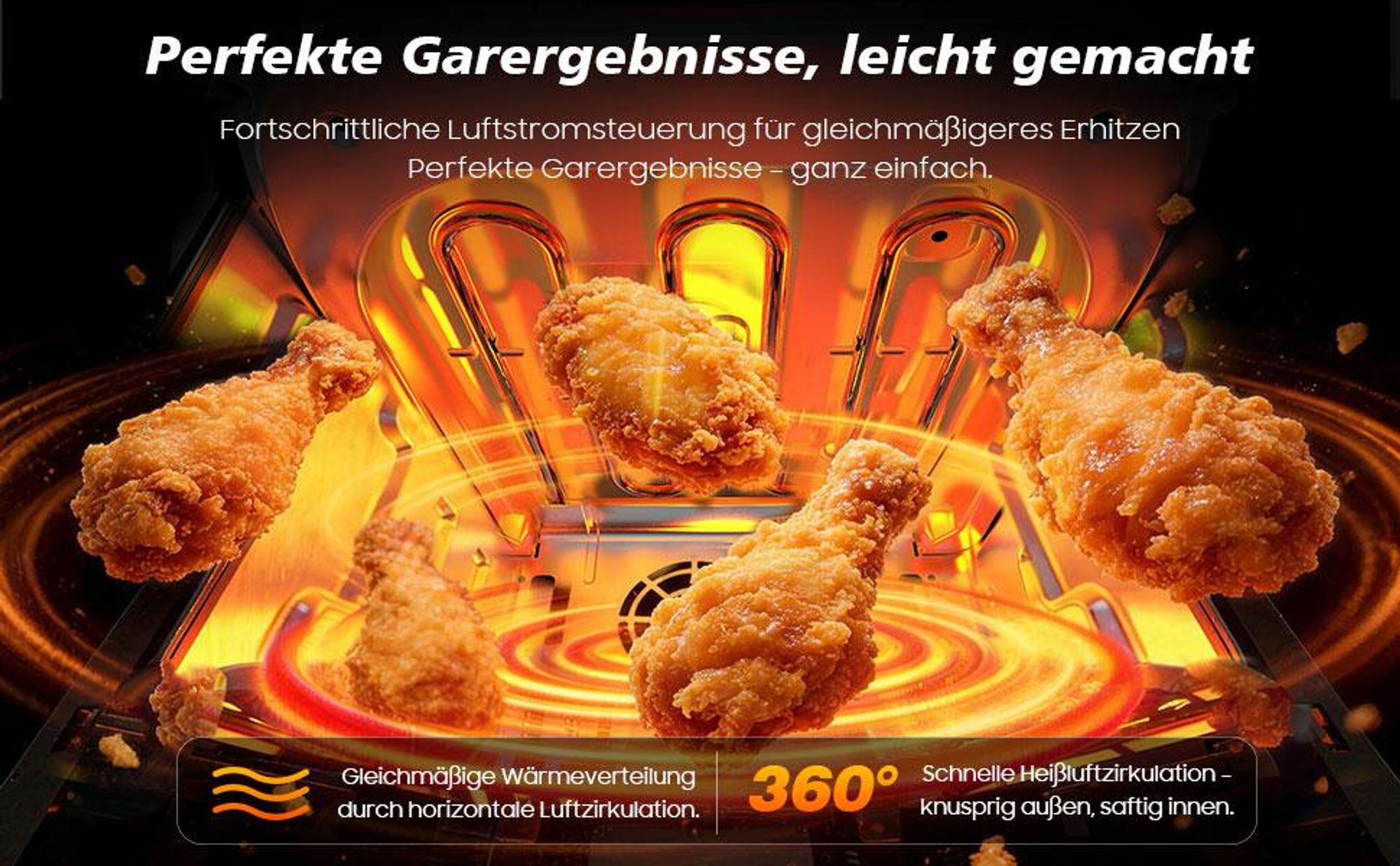 XXL 10L Dual-Korb Air Fryer mit 2700W Leistung & 360° Heißluftzirkulation – Platzsparendes Design, 6 Programme & Knusprige Ergebnisse mit Wenig Öl