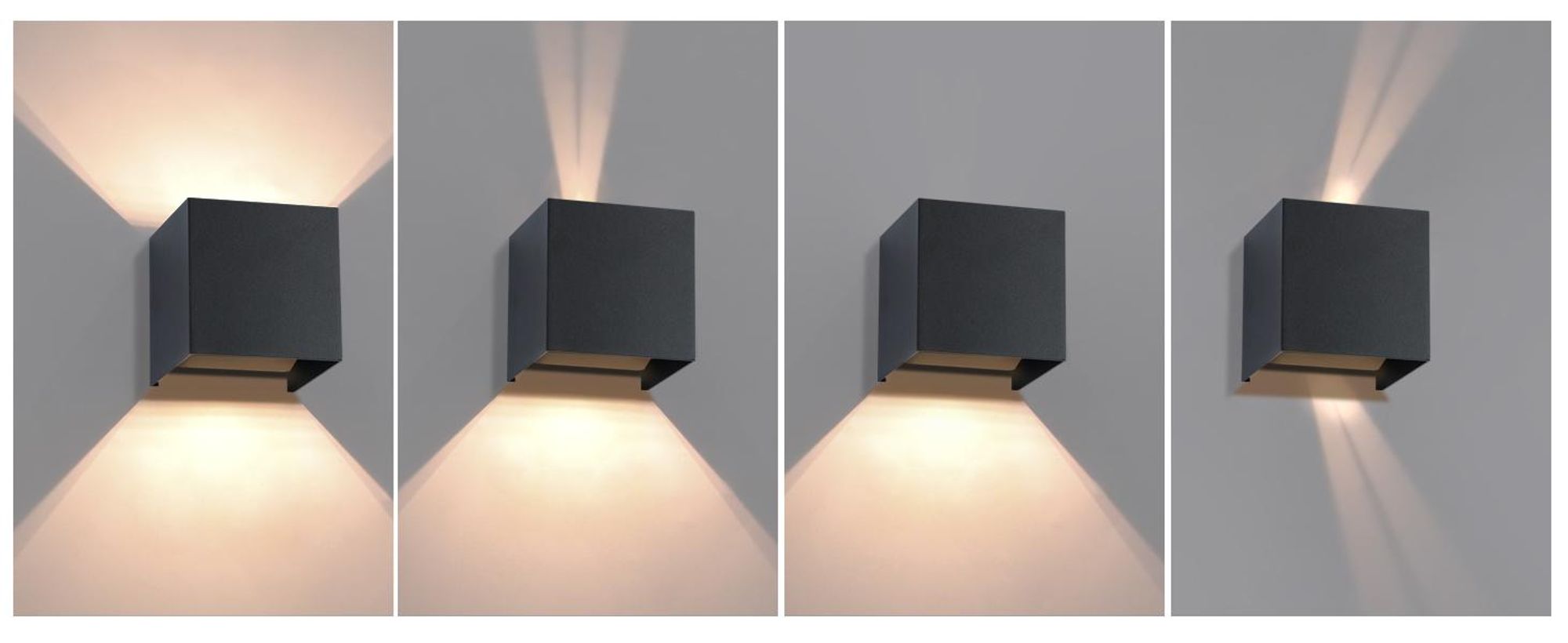 ZMH Led Wandleuchte 2ER Aussen Schwarz Wandlampe G9 Warmweiß Modern Up Down IP65 Wasserdicht Außenwandleuchte Einstellbarer Strahl Flurlampe