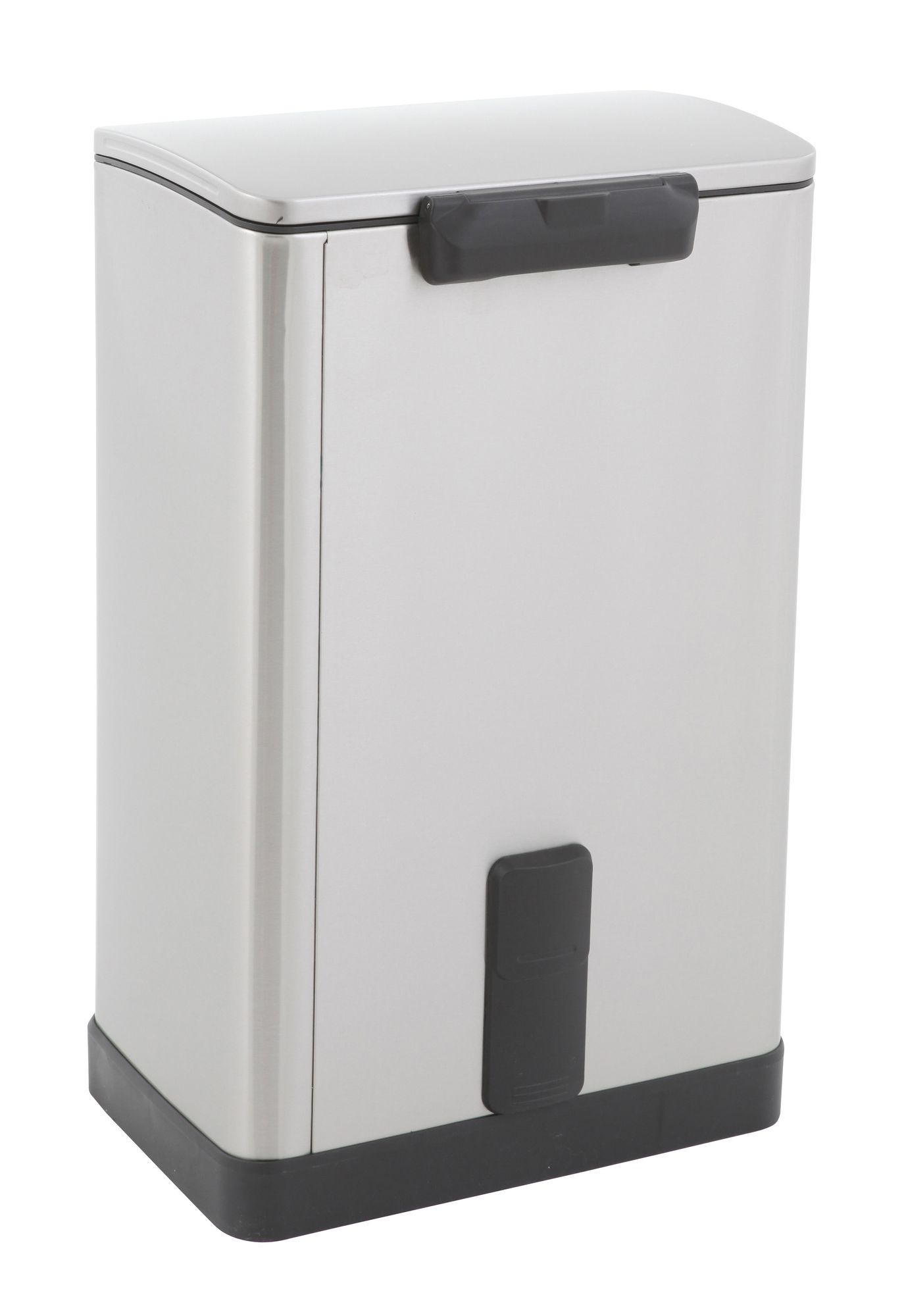 Tritt-Mülleimer rechteckig 40 Liter, EKO - Matt Edelstahl