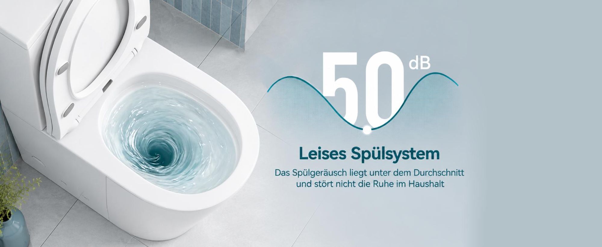 AQUA for you | Stand-WC - Lavita Neptun 3.0 - Rimless-WC - 60,5x38x80 cm - Universalablauf - Weiß - mit Softclose-Sitz, Wirbelspülung, Toilette