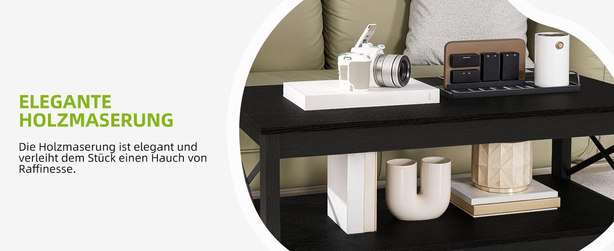 YITAHOME Couchtisch, Wohnzimmertisch, Beistelltische, 2-stückiger, 100 x 55,3 x 45 cm, Schwarz