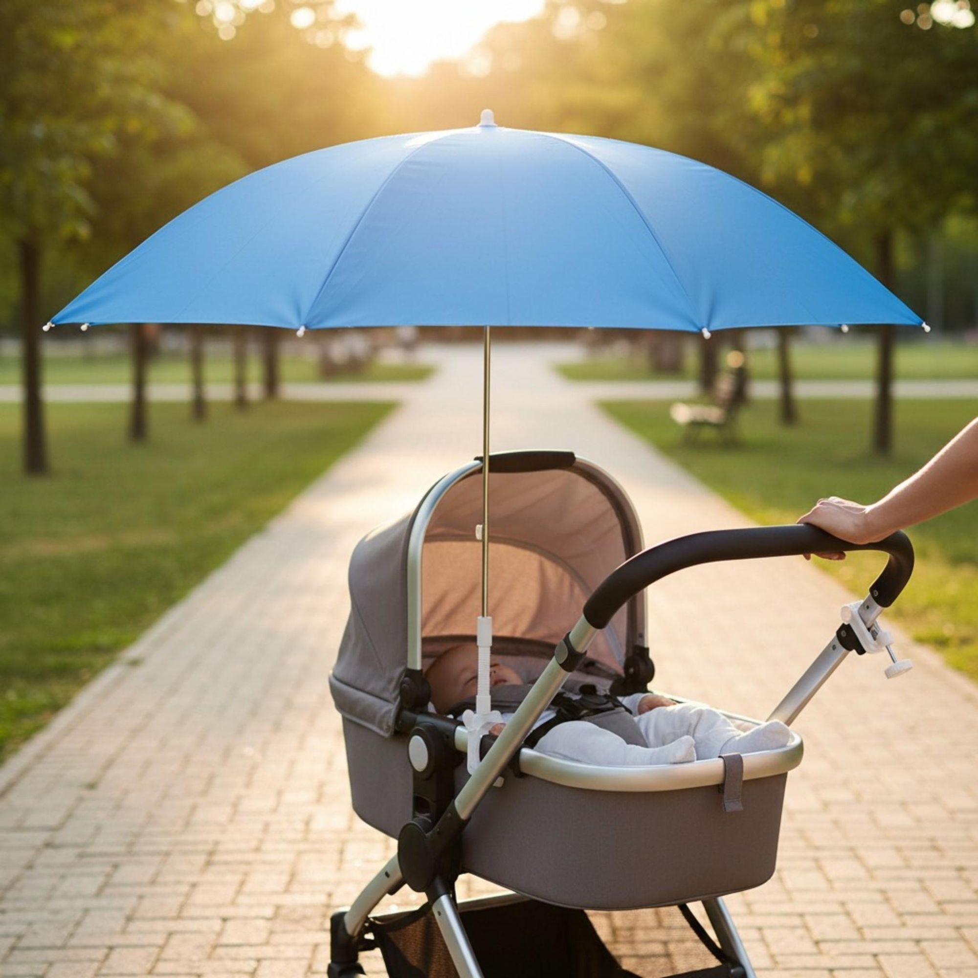 Sonnenschirm Buggy Kinderwagen Sonnenliege Sonnenschutz UV 50+ Blau 100 cm