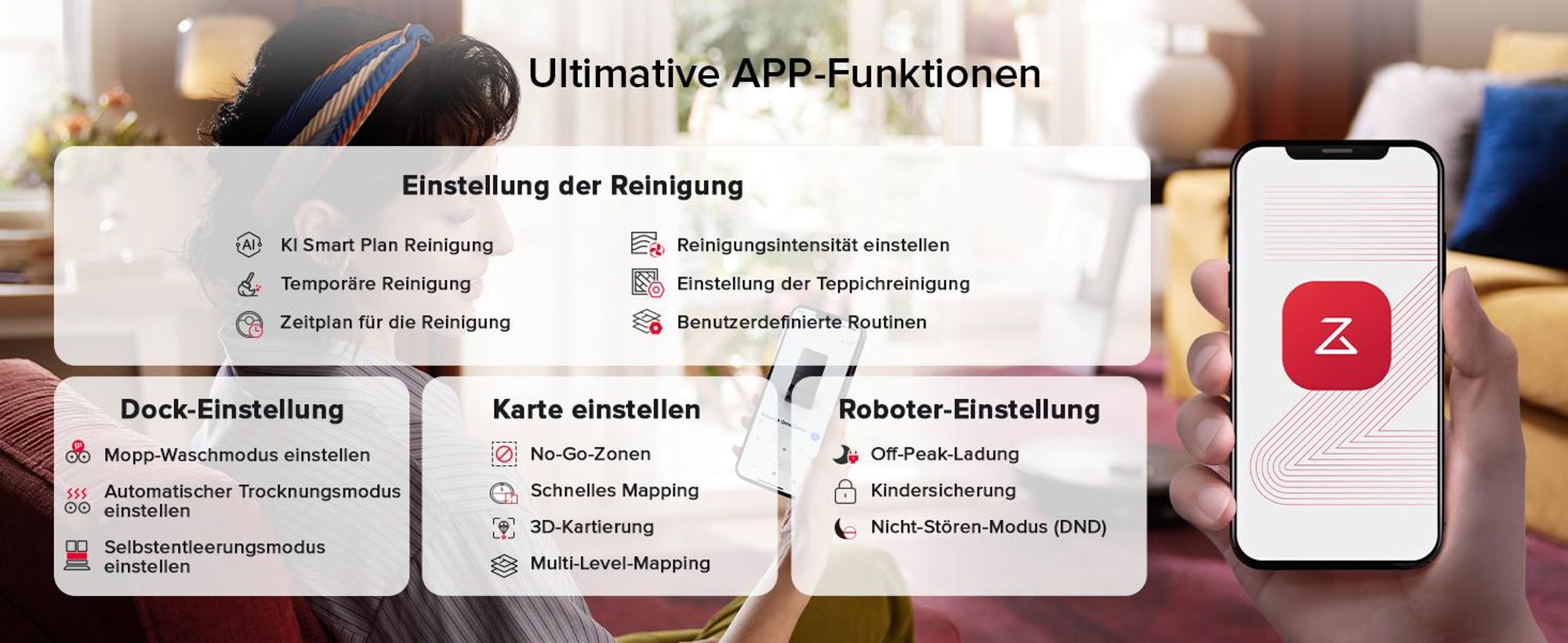 Roborock Qrevo S5V Staubsauger Roboter 12.000 Pa, Zero-Tangle System,Multifunktions-Dock,PreciSense-LiDAR-Navigation,Schwarz