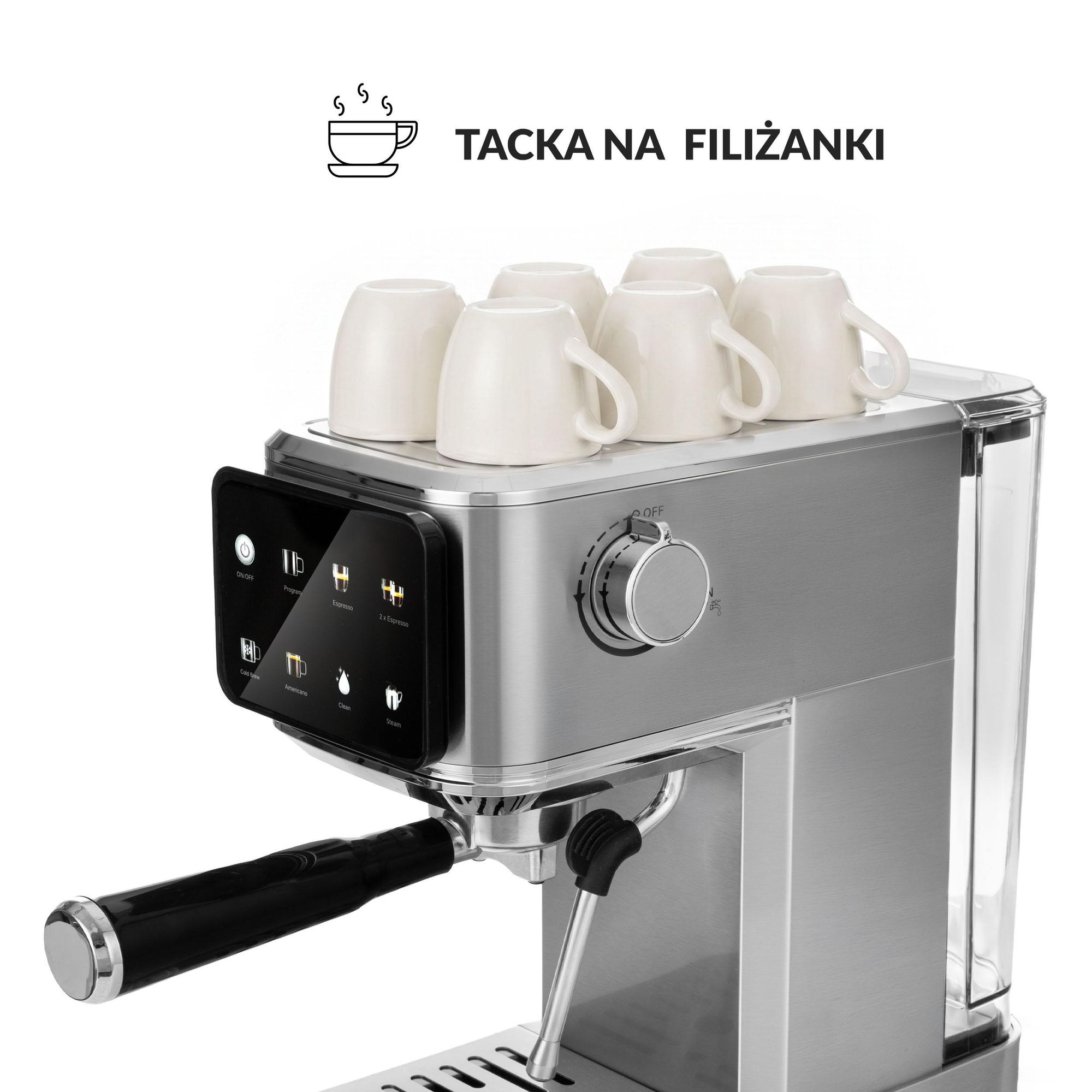Ekspres do kawy ciśnieniowy kolbowy LEHMANN BELLAGIO LHOCM-1320 na kapsułki Nespresso ze spieniaczem