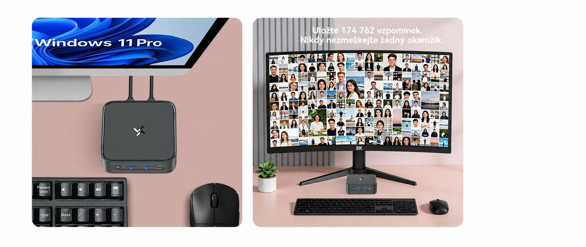 Stolní počítač Blackview Huidun H80 MiniPC, AMD Ryzen 5 3500U, 16 GB DDR4, 512 GB SSD, duální gigabitové připojení LAN, duální 4K výstup, montáž VESA, ultra tichý (26 dB)