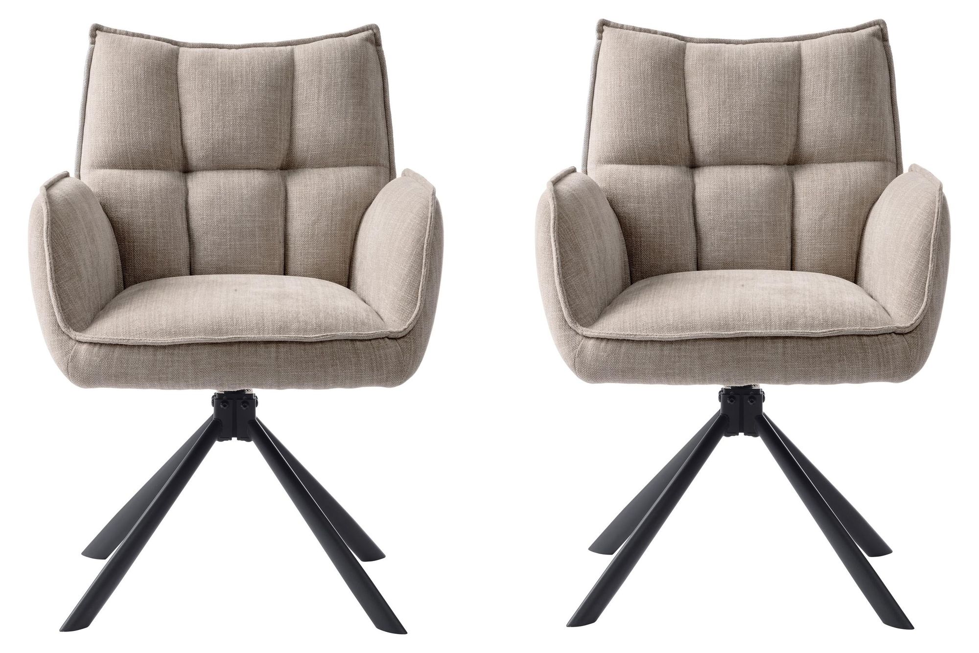 Marilla Armlehnstuhl 2er-Set – moderner Schalenstuhl mit Drehfunktion und Taschenfederkern