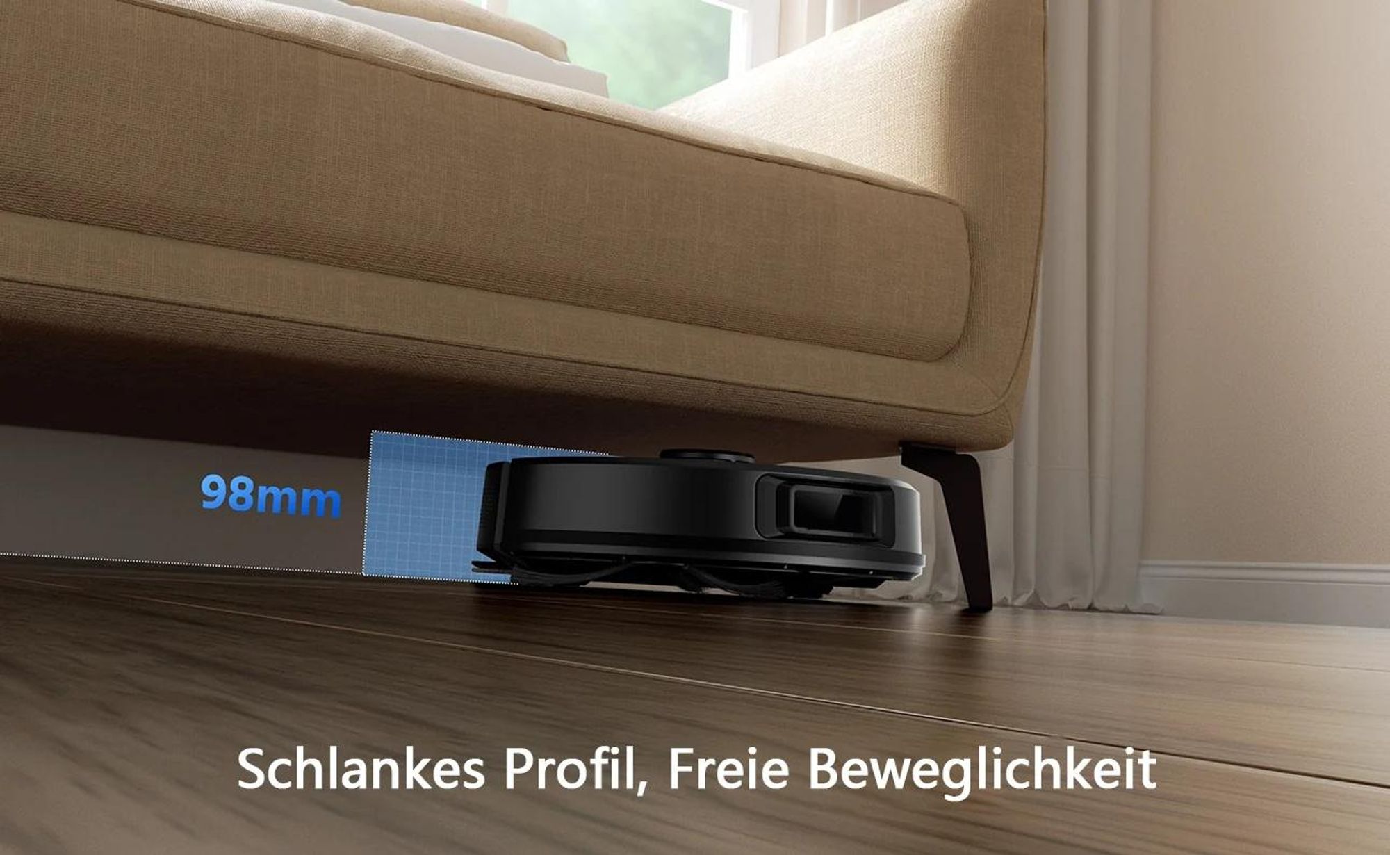Teendow D10S MAX Saugroboter - 4500Pa 2600mAh Akku 180 Min Laufzeit 300ML/260ML Wassertank leise 70dB - Schwarz
