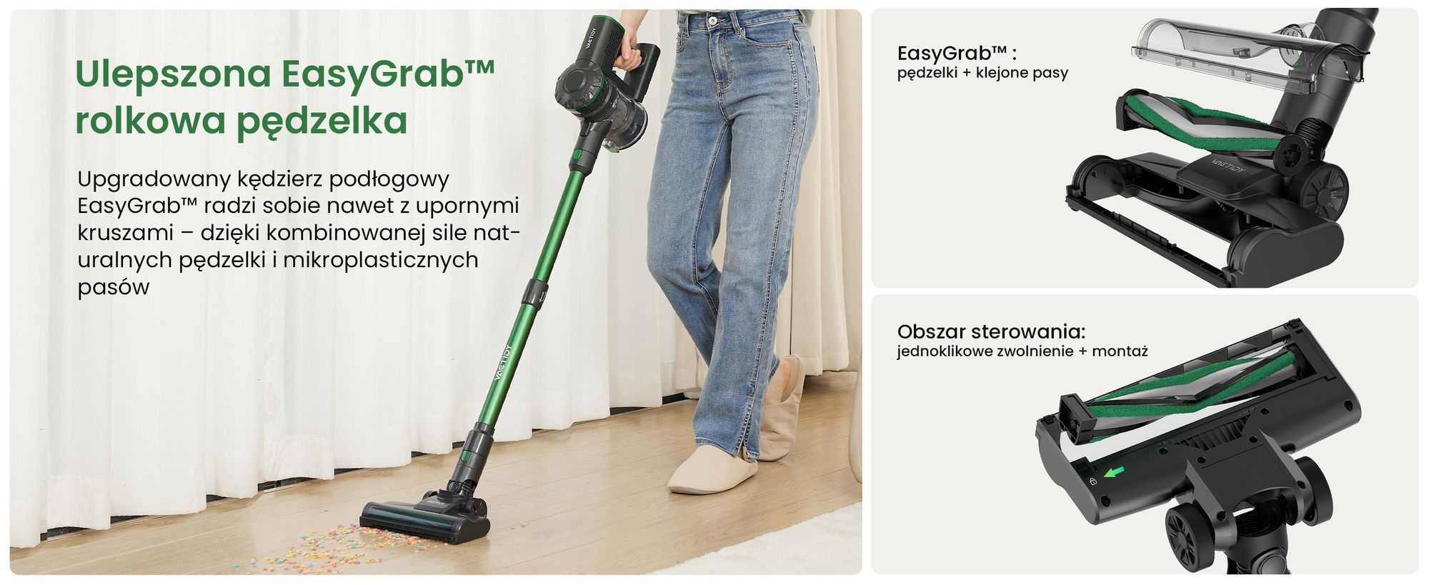 Bezprzewodowy odkurzacz Vactidy V9 Pro 40000 Pa, odkurzacz akumulatorowy 8 w 1, ręczny odkurzacz samostojący 45 min, odkurzacz do dywanów dla osób cierpiących na alergie i sierść zwierząt domowych