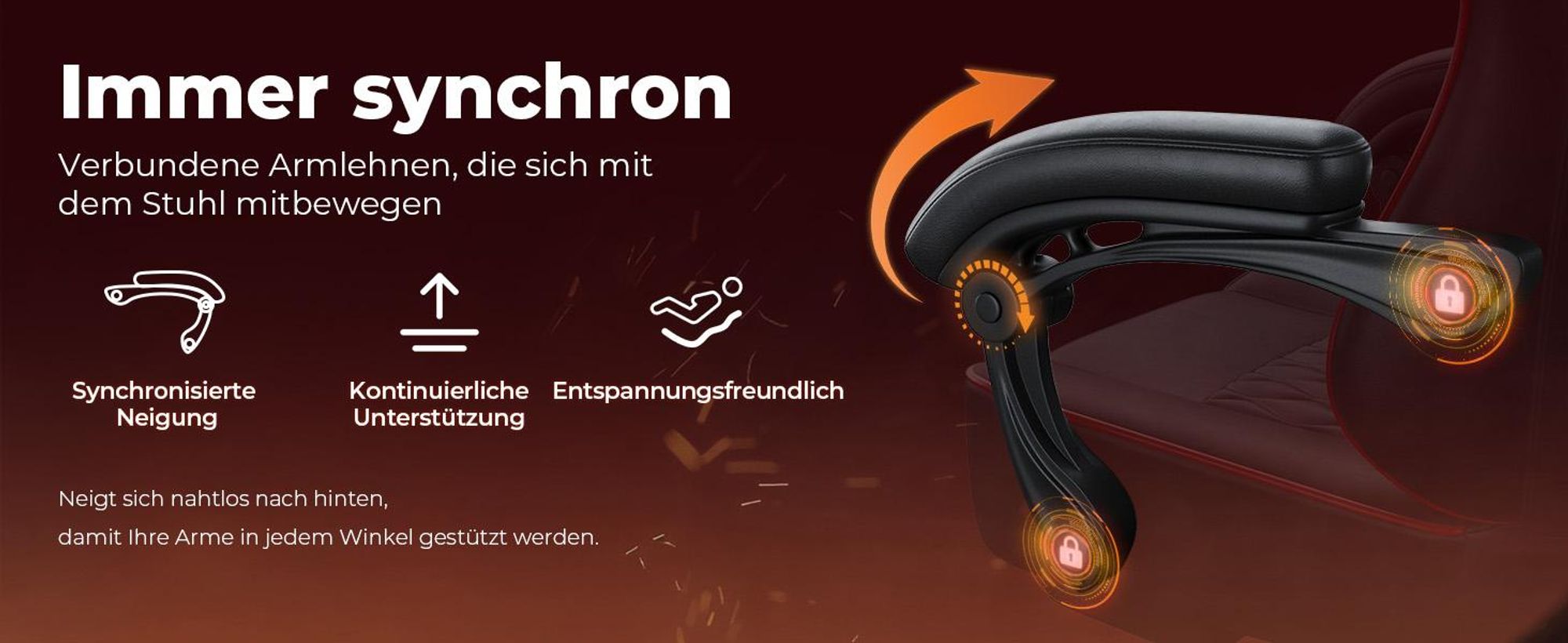 GTPLAYER GamingStuhl, Bürostuhl, Ergonomischer Pc Stuhl, Höhenverstellbarer Drehstuhl, Armlehnen mit Synchronmechanik, Lendenkissen, Kopfkissen