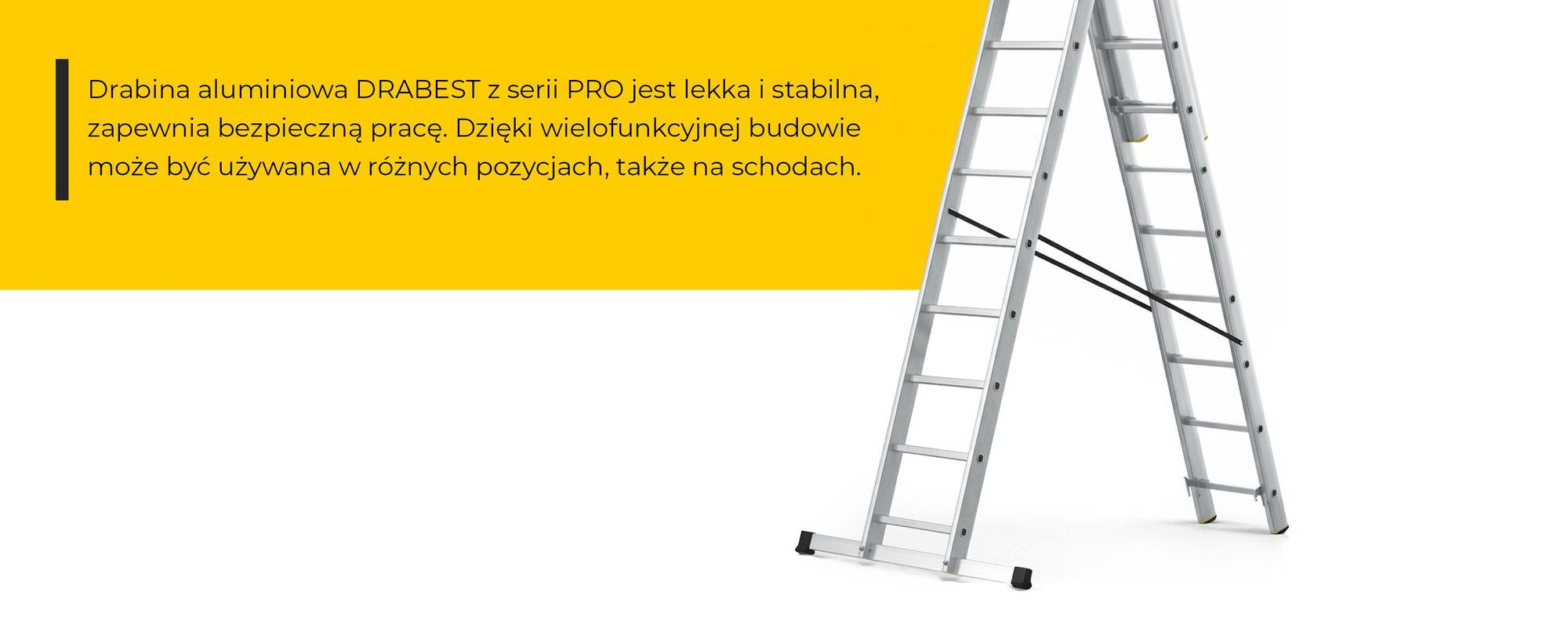 DRABEST | Drabina aluminiowa, drabina wielofunkcyjna, 3-częściowa drabina przemysłowa, 3 x 11 stopni, udźwig 150 kg, wysokość robocza 6,31 m