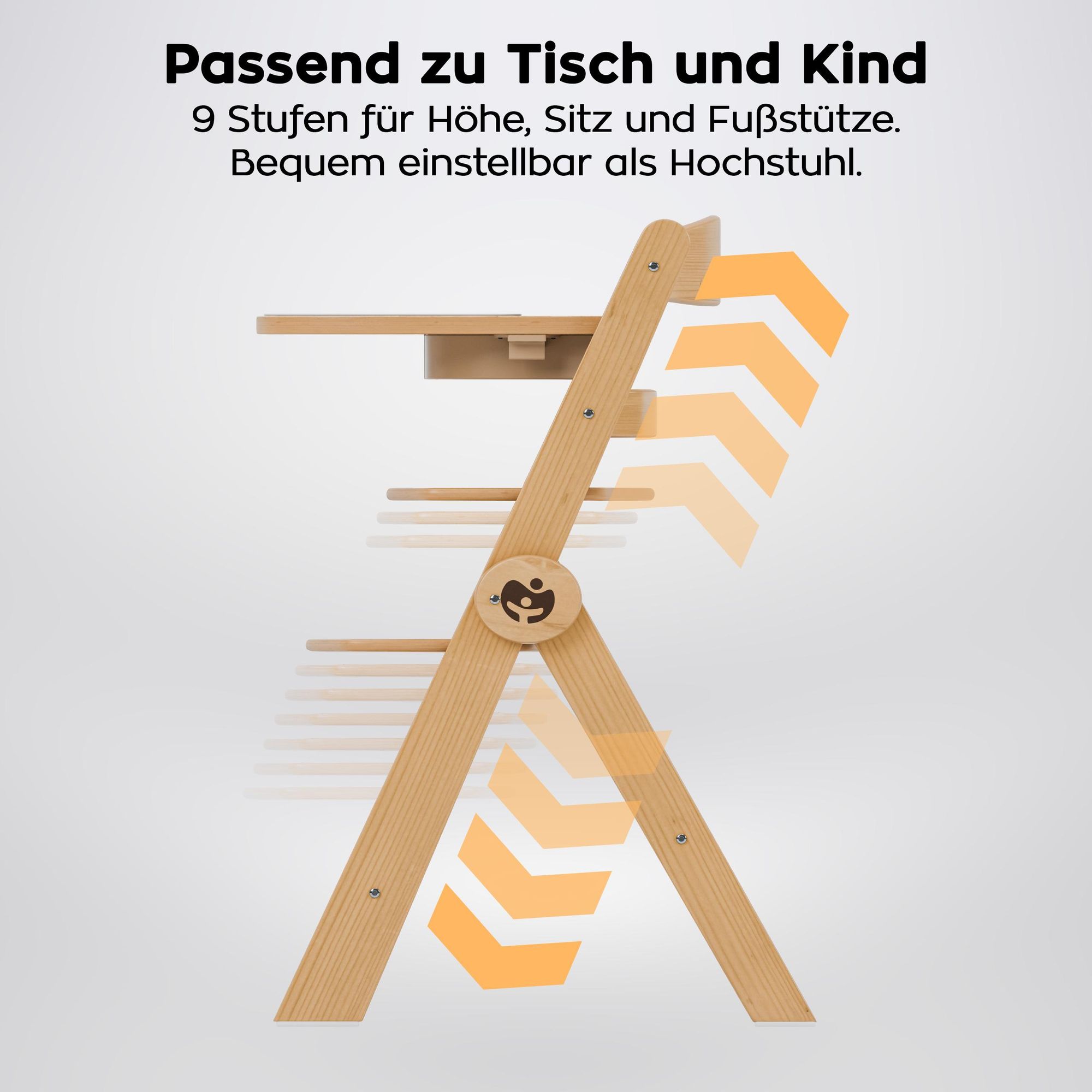Multifunktionaler Hochstuhl 4in1 Faltfunktion von 6 Monaten bis zu 12 Jahren 9 Einstellungsstufen Ergonomische Rückenlehne Abnehmbare Fußstütze