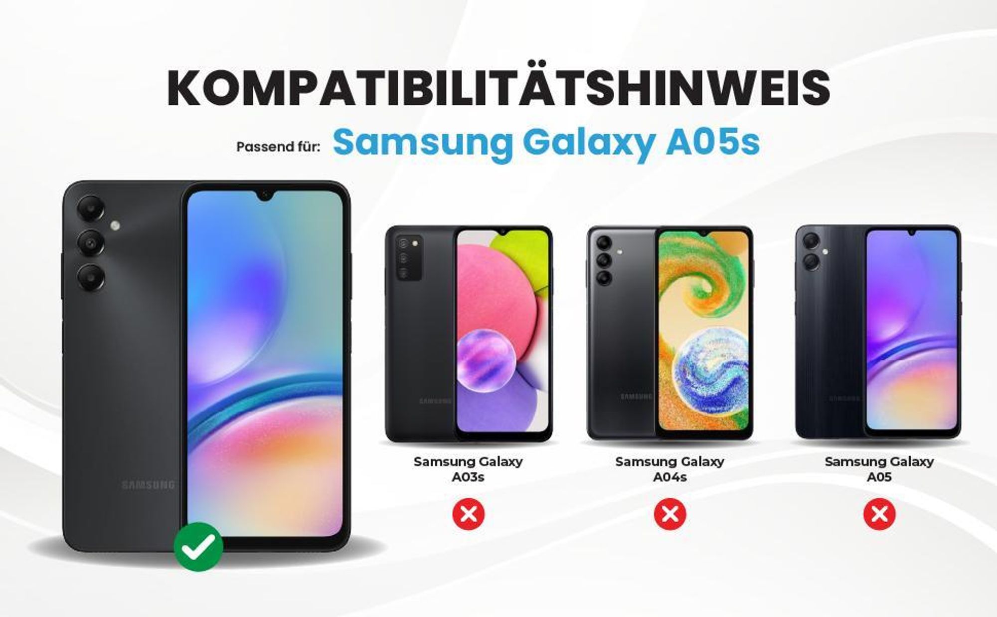 Kompatibilitätshinweise Hülle für Samsung Galaxy A05s