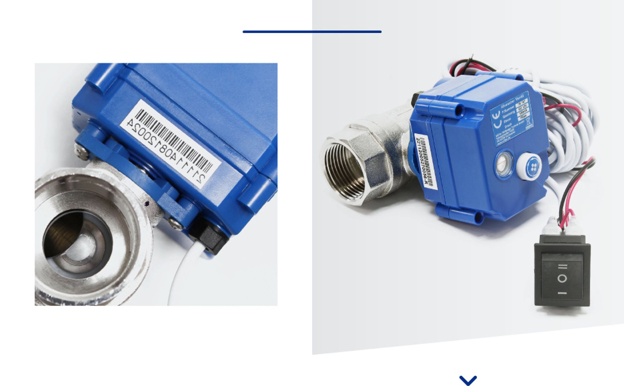 Wiltec Kugelventil für Abwasser Ø 25 mm (1"), Entleerungsventil für DC 12 V mit Notentriegelung, Rückschlagventil für Wohnmobil & Wohnwagen