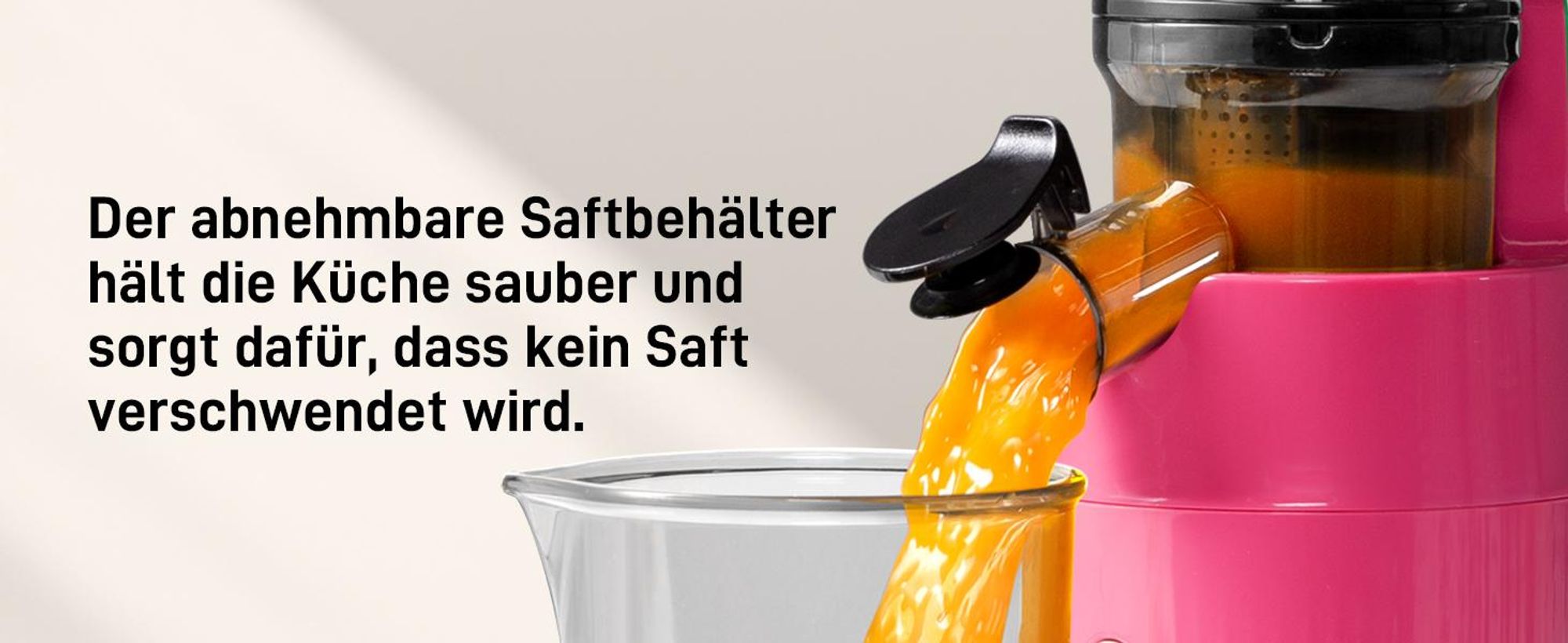 Ventray Essential Ginnie - Kaltpress Entsafter, Slow Juicer Kompakt & Leise (60 U/min, 45mm Einfüllöffnung), BPA-frei, 400ml, Einfache Reinigung